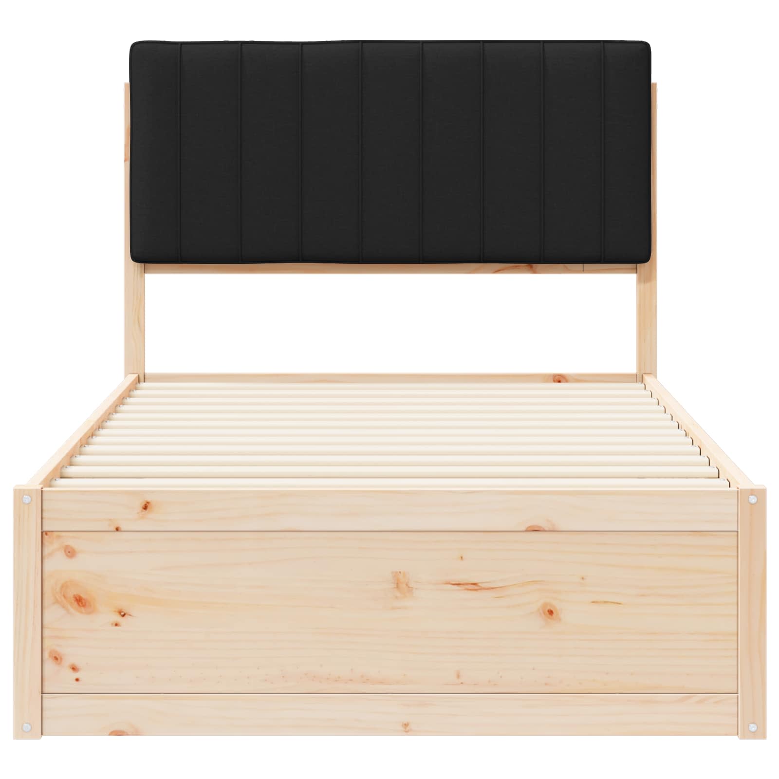 Bedframe met Gevoerd Hoofdgedeelte Zwart 100 x 200 cm is nu te koop bij PeponiXL, paradijselijk wonen!
