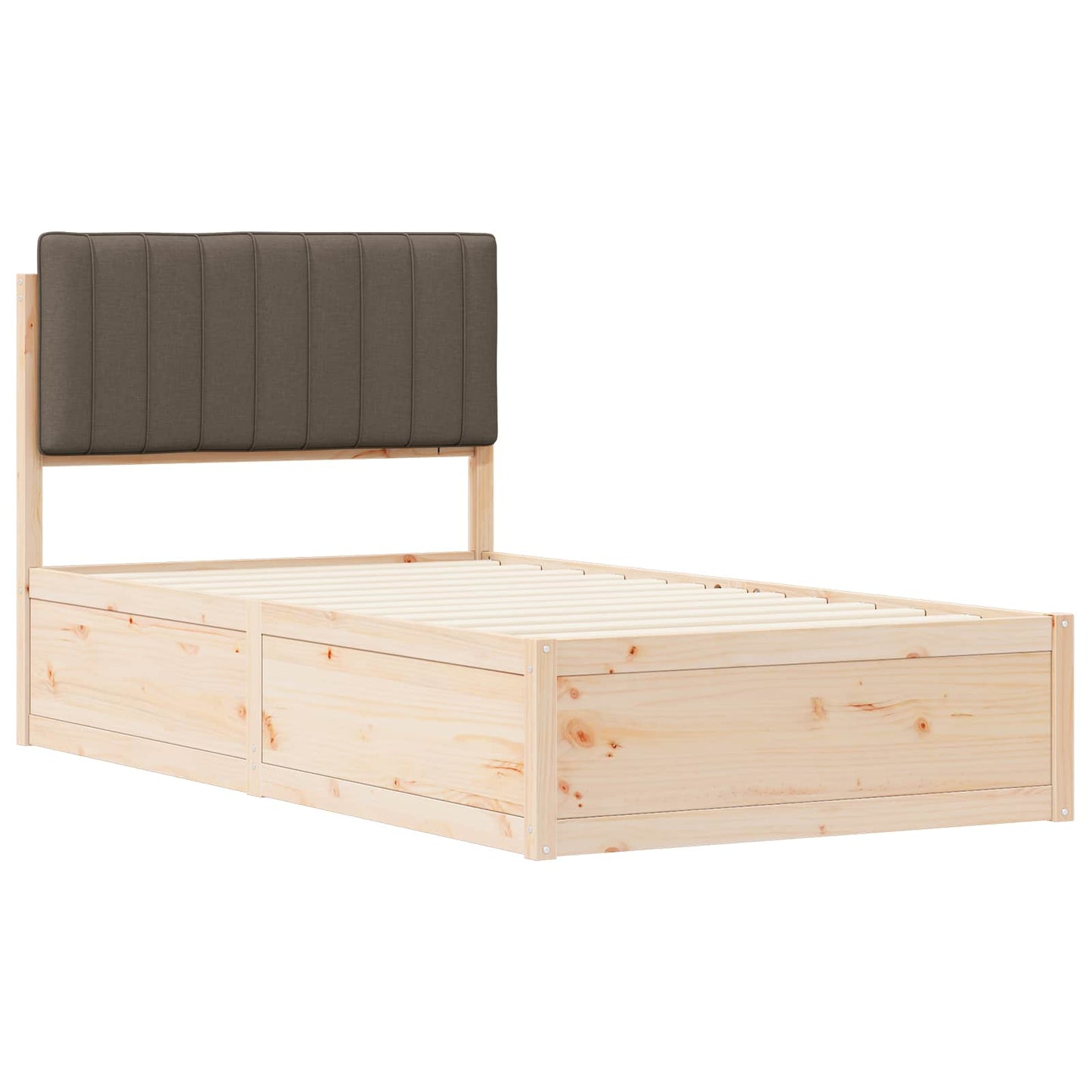 Bedframe met Gevoerd Hoofdgedeelte Taupe 100 x 200 cm is nu te koop bij PeponiXL, paradijselijk wonen!