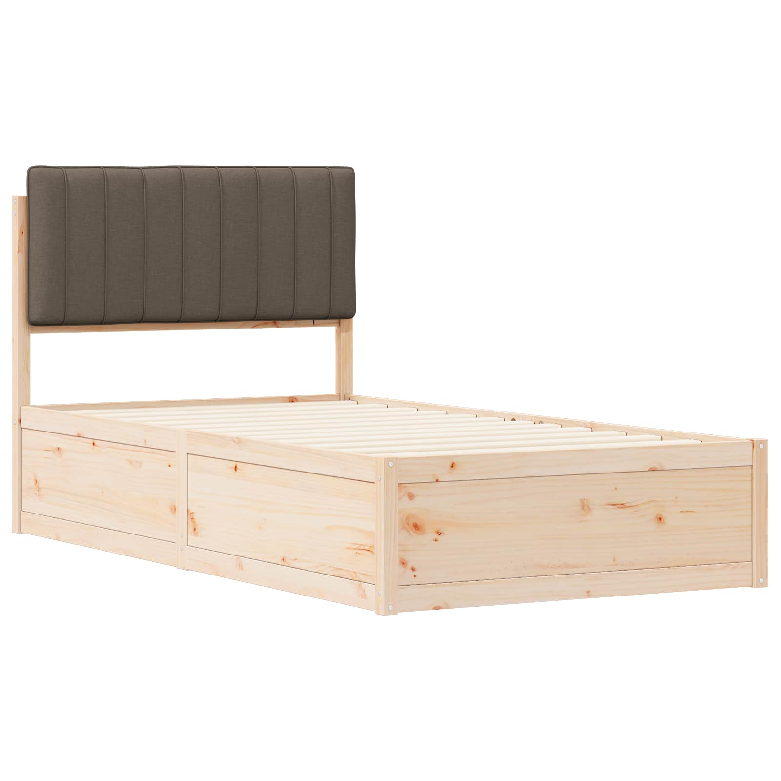 Bedframe met Gevoerd Hoofdgedeelte Taupe 100 x 200 cm is nu te koop bij PeponiXL, paradijselijk wonen!