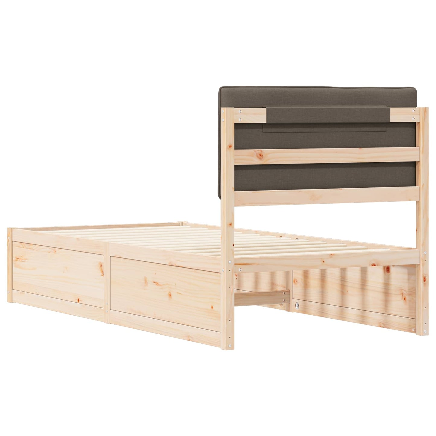 Bedframe met Gevoerd Hoofdgedeelte Taupe 100 x 200 cm is nu te koop bij PeponiXL, paradijselijk wonen!