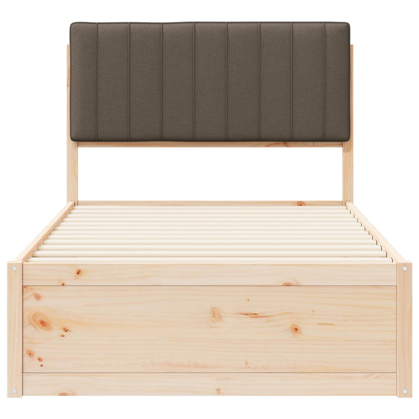 Bedframe met Gevoerd Hoofdgedeelte Taupe 100 x 200 cm is nu te koop bij PeponiXL, paradijselijk wonen!