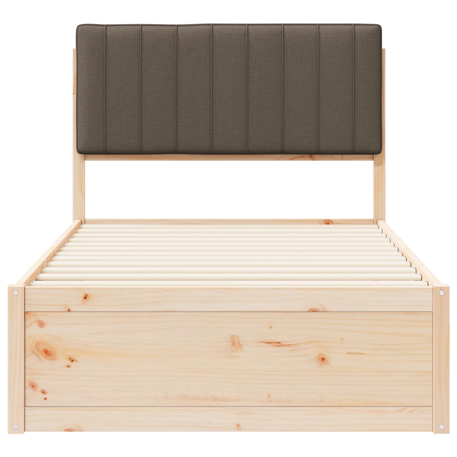 Bedframe met Gevoerd Hoofdgedeelte Taupe 100 x 200 cm is nu te koop bij PeponiXL, paradijselijk wonen!