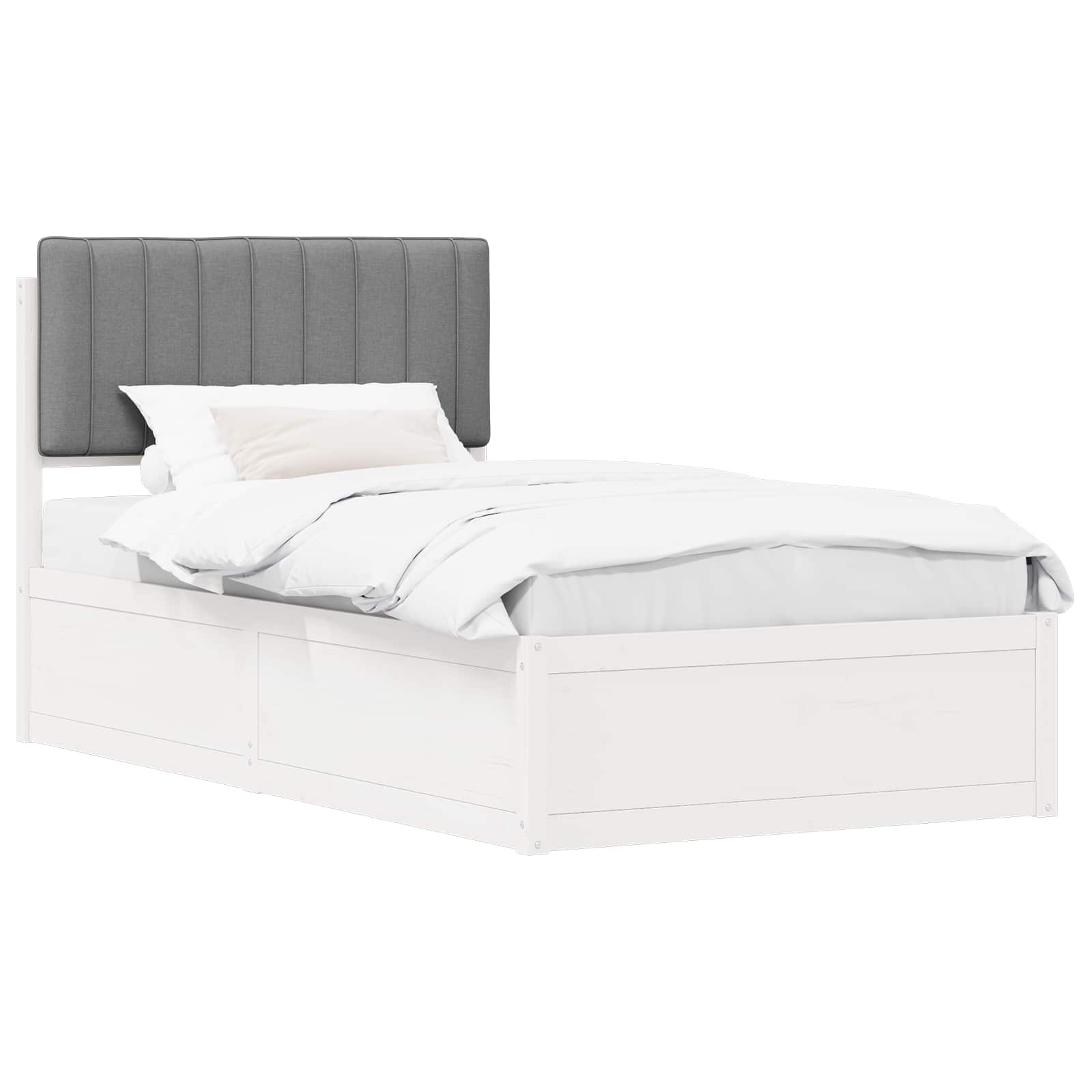 Bedframe met Gevoerd Hoofdgedeelte Lichtgrijs 100 x 200 cm is nu te koop bij PeponiXL, paradijselijk wonen!