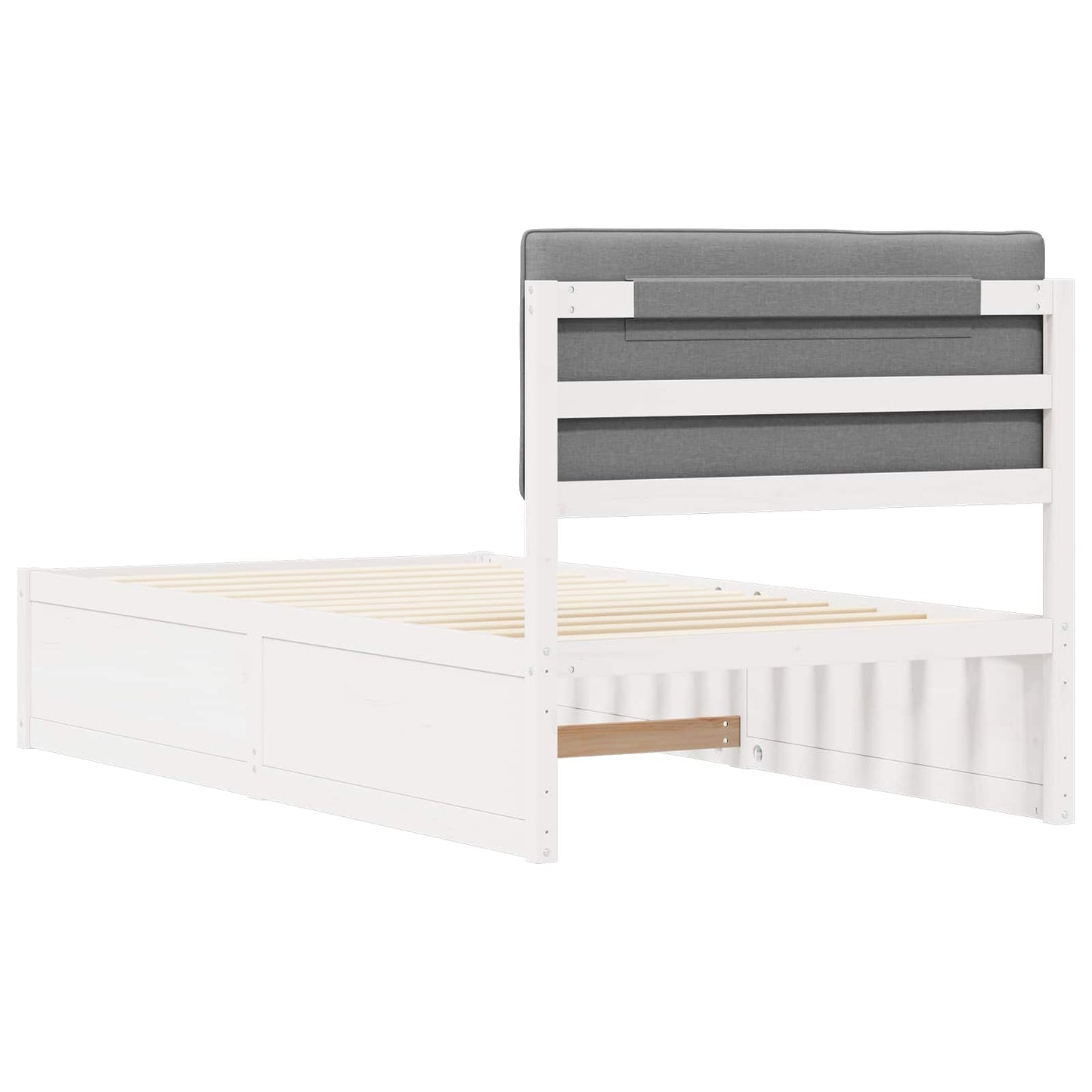 Bedframe met Gevoerd Hoofdgedeelte Lichtgrijs 100 x 200 cm is nu te koop bij PeponiXL, paradijselijk wonen!