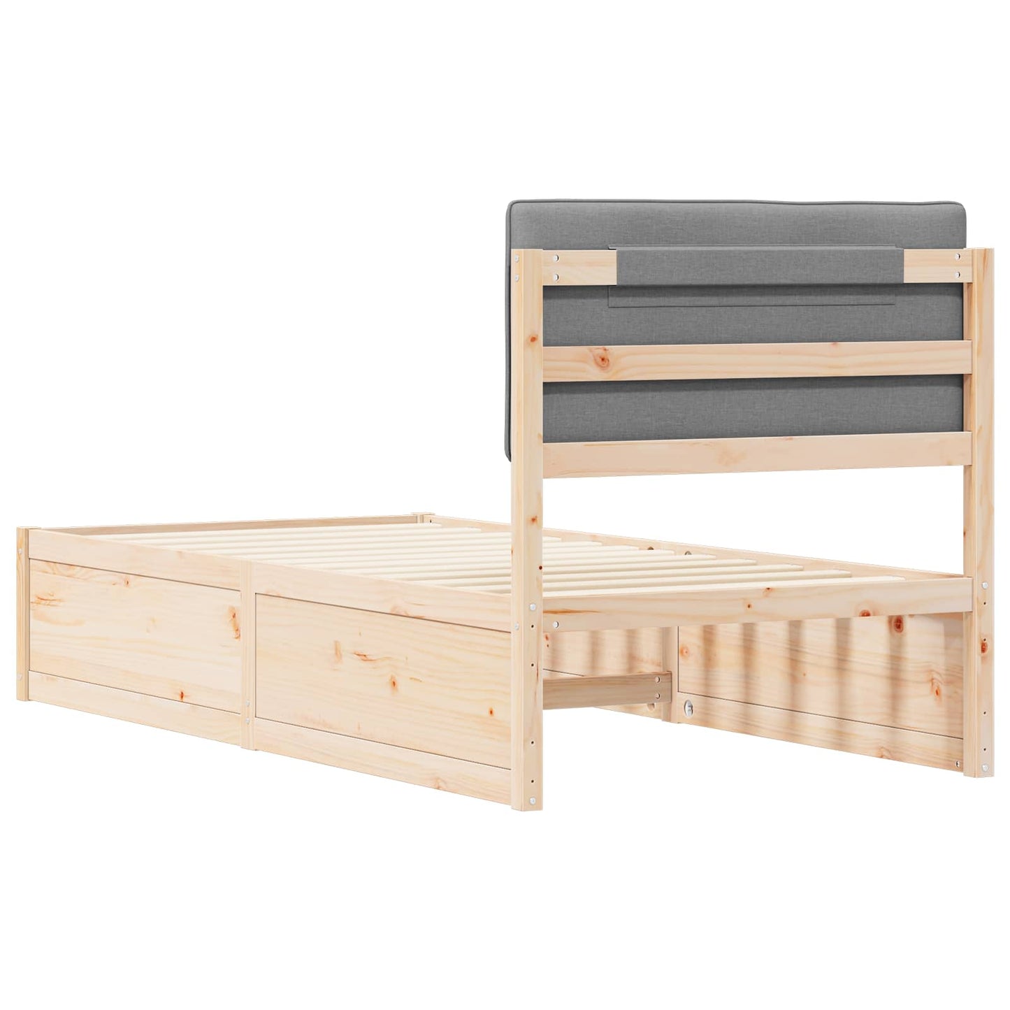 Bedframe met Gevoerd Hoofdgedeelte Lichtgrijs 90 x 200 cm is nu te koop bij PeponiXL, paradijselijk wonen!