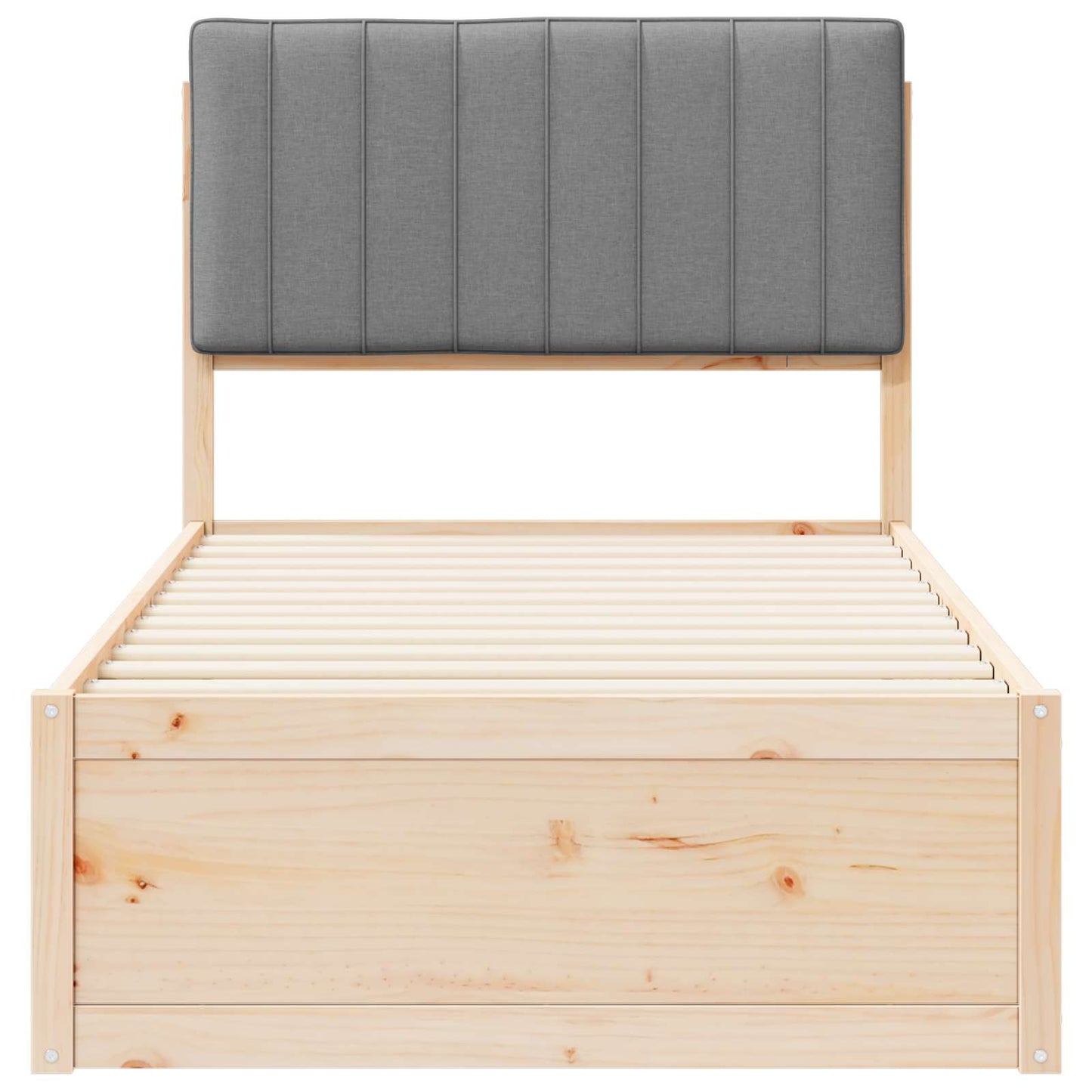 Bedframe met Gevoerd Hoofdgedeelte Lichtgrijs 90 x 200 cm is nu te koop bij PeponiXL, paradijselijk wonen!
