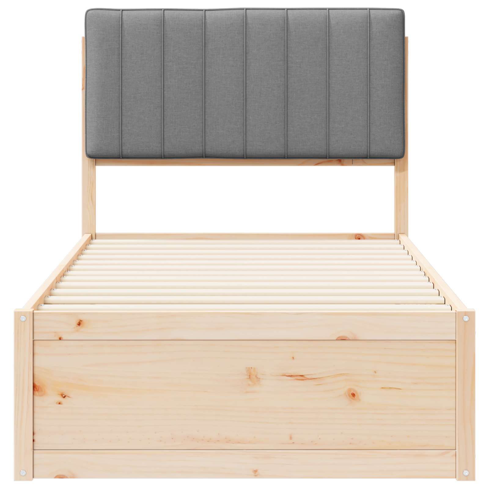 Bedframe met Gevoerd Hoofdgedeelte Lichtgrijs 90 x 200 cm is nu te koop bij PeponiXL, paradijselijk wonen!