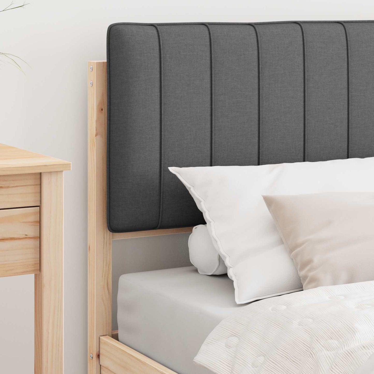 Bedframe met Gevoerd Hoofdgedeelte Donkergrijs 90 x 200 cm is nu te koop bij PeponiXL, paradijselijk wonen!
