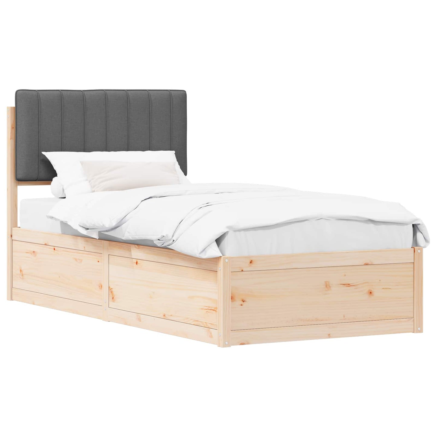 Bedframe met Gevoerd Hoofdgedeelte Donkergrijs 90 x 200 cm is nu te koop bij PeponiXL, paradijselijk wonen!