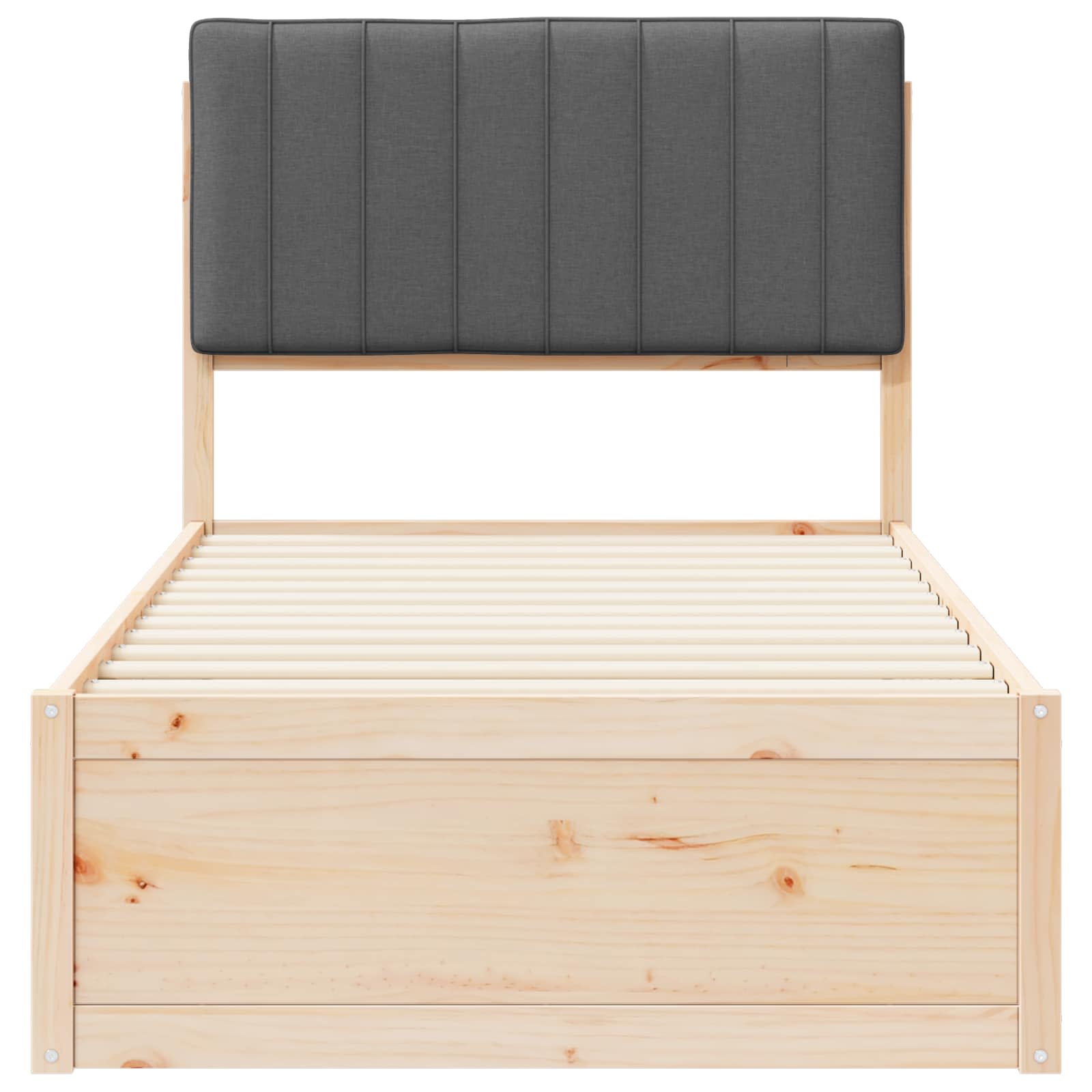 Bedframe met Gevoerd Hoofdgedeelte Donkergrijs 90 x 200 cm is nu te koop bij PeponiXL, paradijselijk wonen!