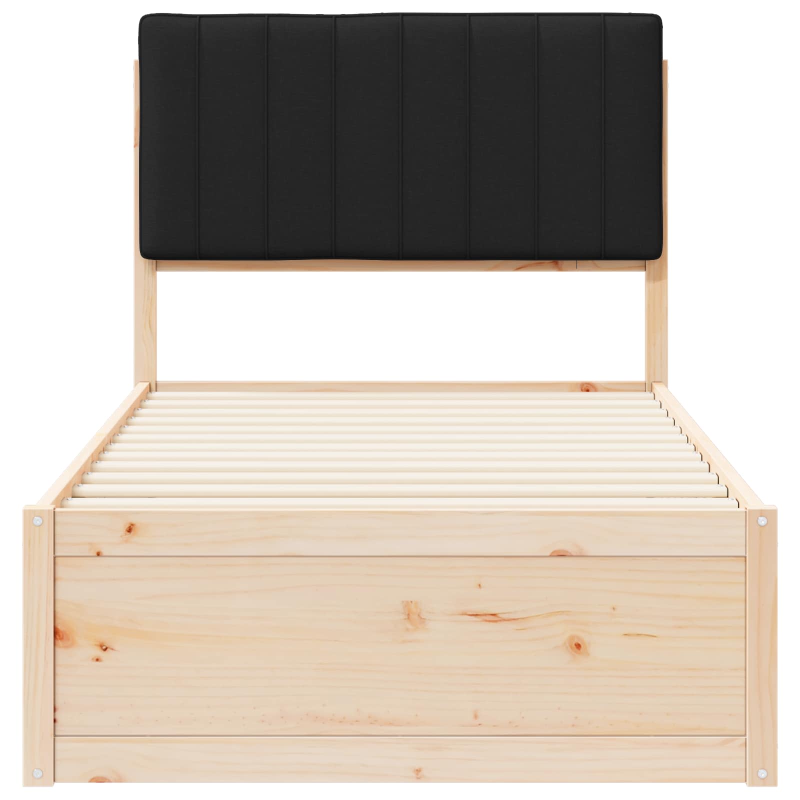 Bedframe met Gevoerd Hoofdgedeelte Zwart 90 x 200 cm is nu te koop bij PeponiXL, paradijselijk wonen!