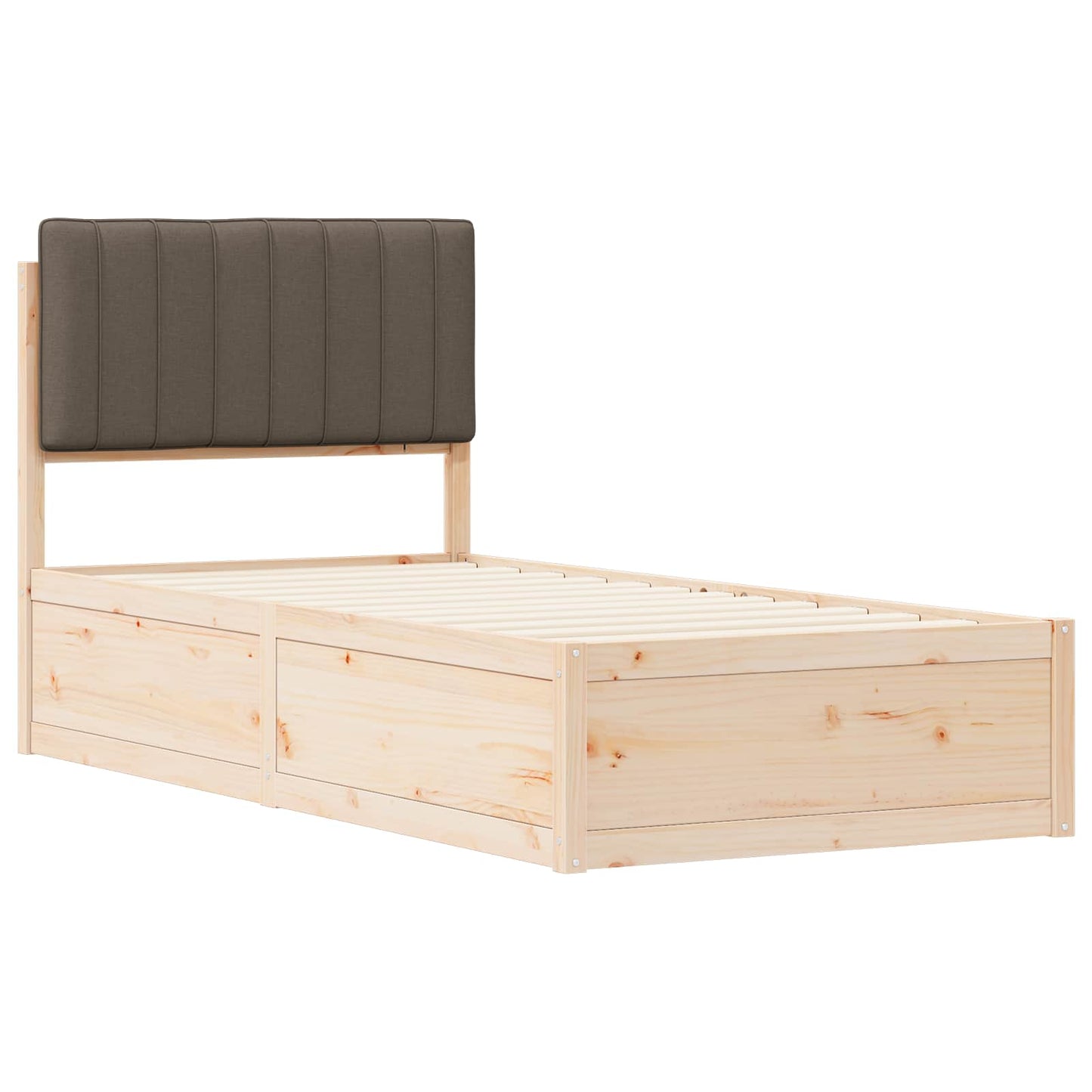 Bedframe met Gevoerd Hoofdgedeelte Taupe 90 x 200 cm is nu te koop bij PeponiXL, paradijselijk wonen!