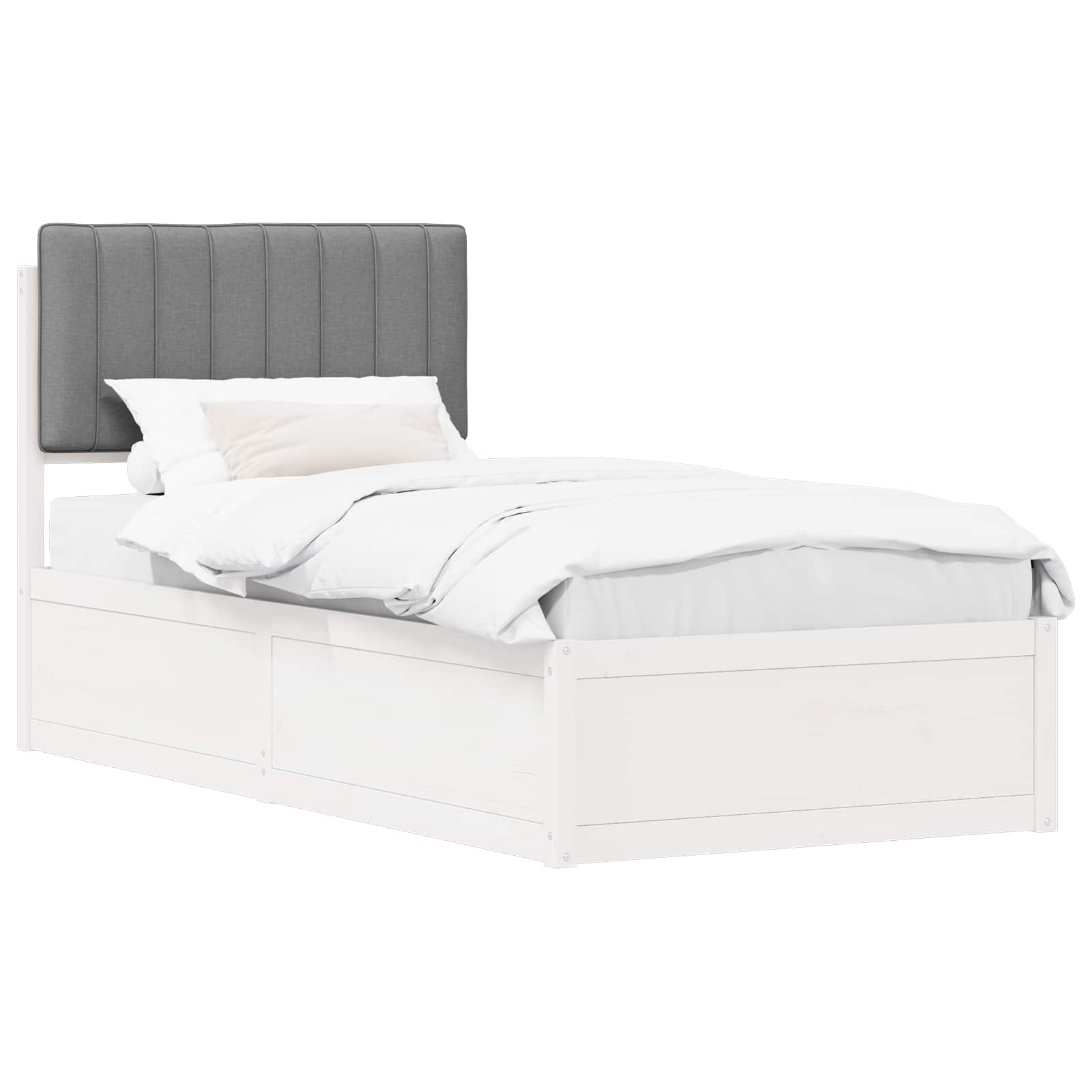 Bedframe met Gevoerd Hoofdgedeelte Lichtgrijs 90 x 200 cm is nu te koop bij PeponiXL, paradijselijk wonen!