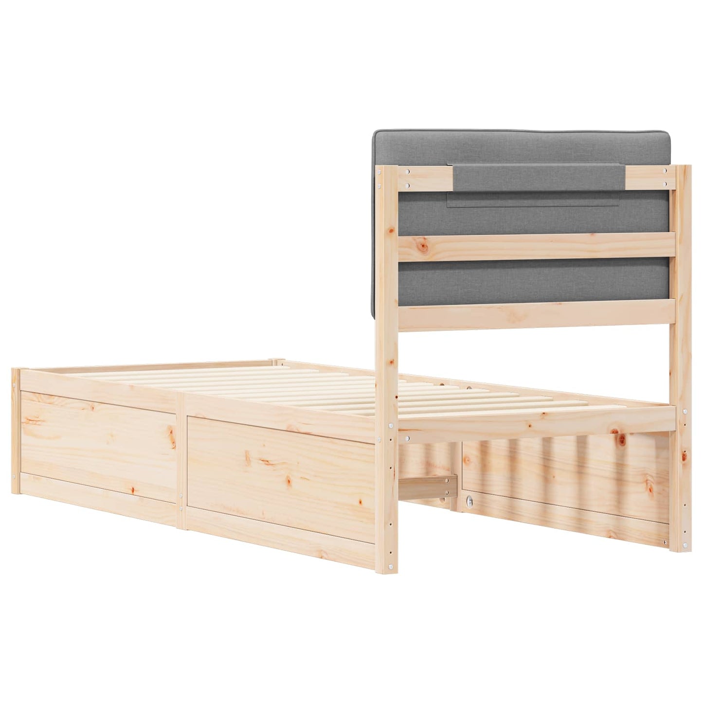 Bedframe met Gevoerd Hoofdgedeelte Lichtgrijs 80 x 200 cm is nu te koop bij PeponiXL, paradijselijk wonen!