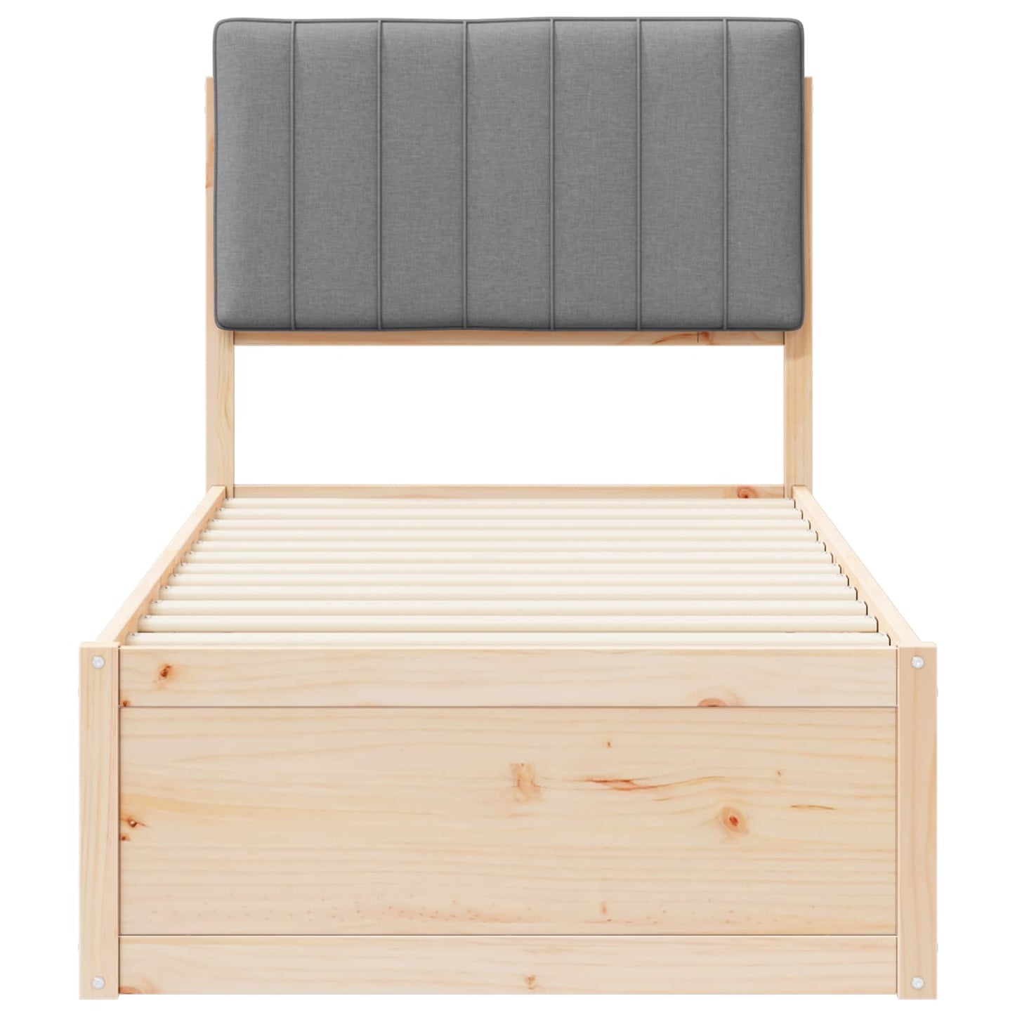 Bedframe met Gevoerd Hoofdgedeelte Lichtgrijs 80 x 200 cm is nu te koop bij PeponiXL, paradijselijk wonen!