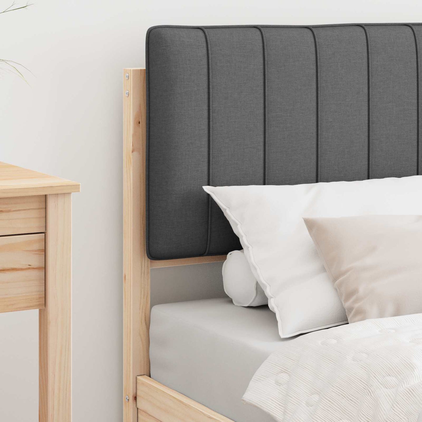 Bedframe met Gevoerd Hoofdgedeelte Donkergrijs 80 x 200 cm is nu te koop bij PeponiXL, paradijselijk wonen!