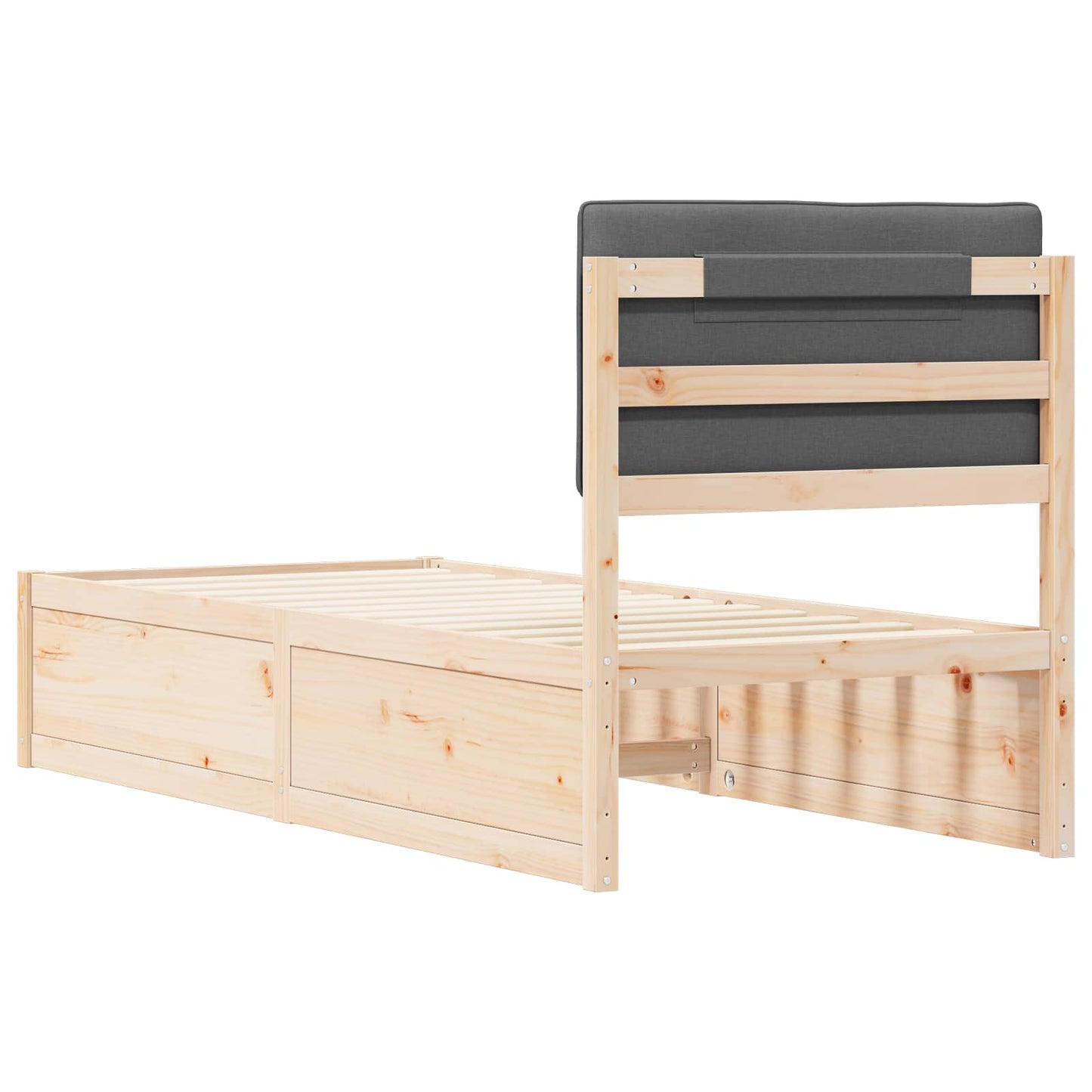 Bedframe met Gevoerd Hoofdgedeelte Donkergrijs 80 x 200 cm is nu te koop bij PeponiXL, paradijselijk wonen!
