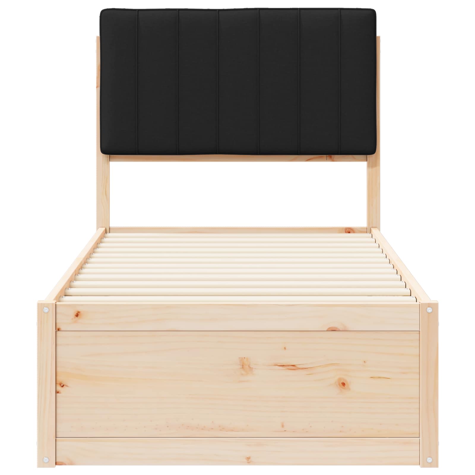 Bedframe met Gevoerd Hoofdgedeelte Zwart 80 x 200 cm is nu te koop bij PeponiXL, paradijselijk wonen!