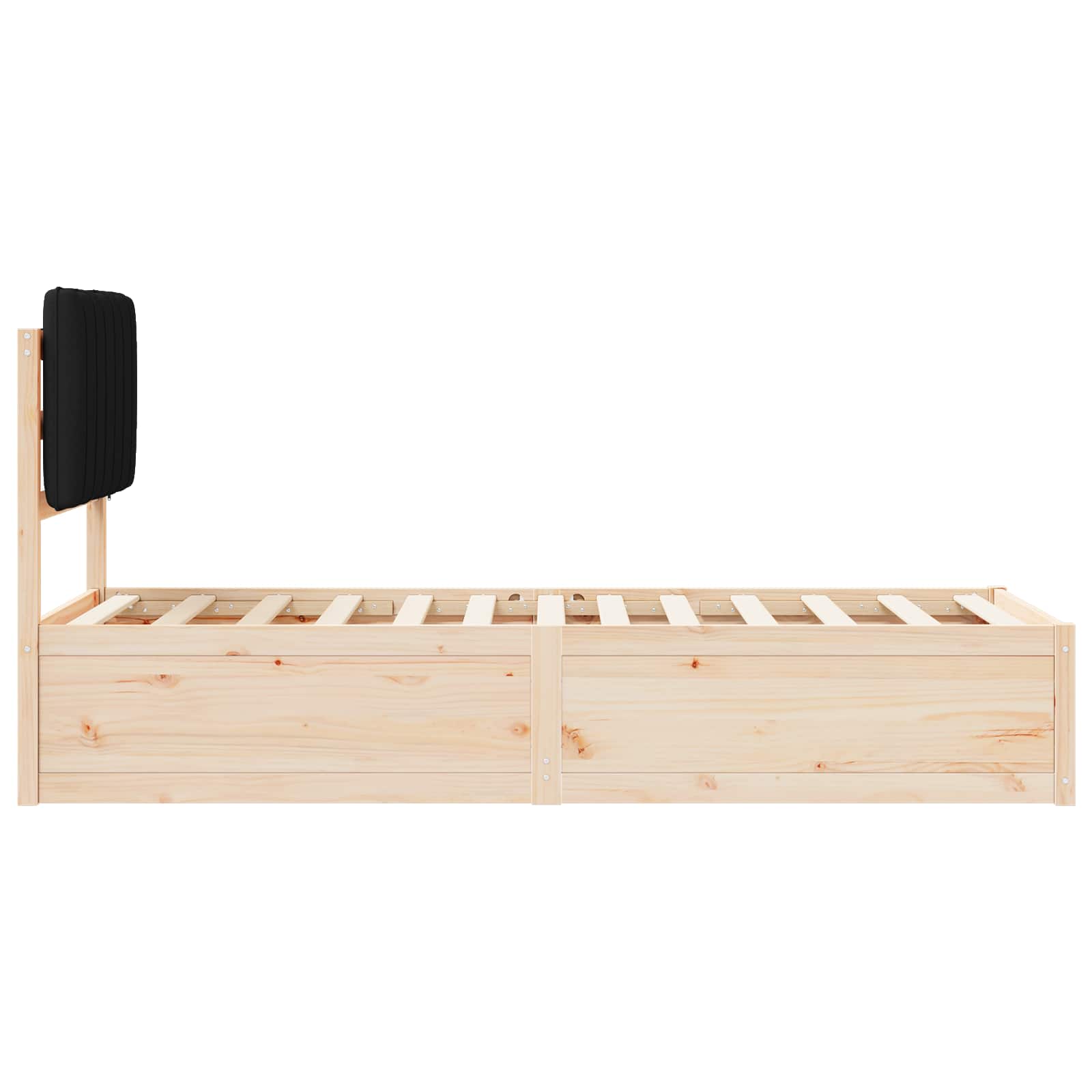 Bedframe met Gevoerd Hoofdgedeelte Zwart 80 x 200 cm is nu te koop bij PeponiXL, paradijselijk wonen!