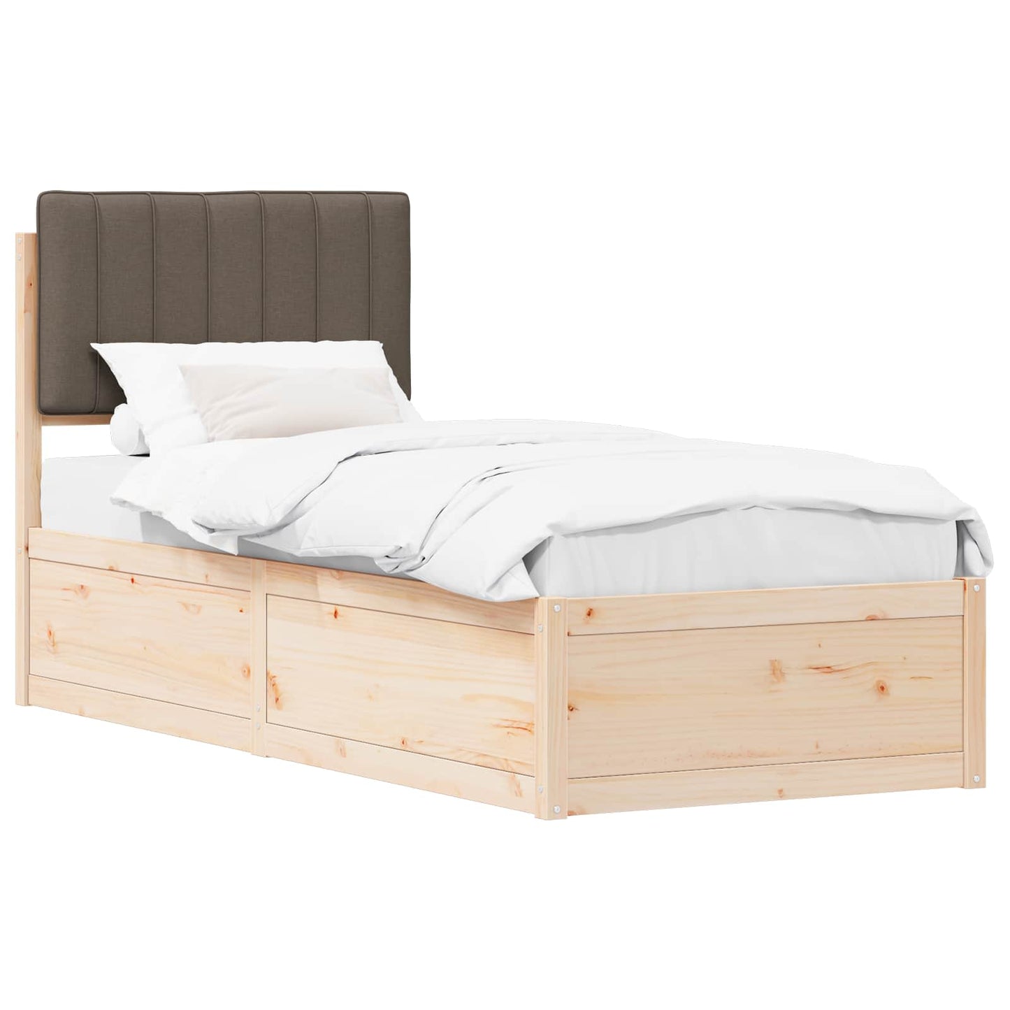 Bedframe met Gevoerd Hoofdgedeelte Taupe 80 x 200 cm is nu te koop bij PeponiXL, paradijselijk wonen!
