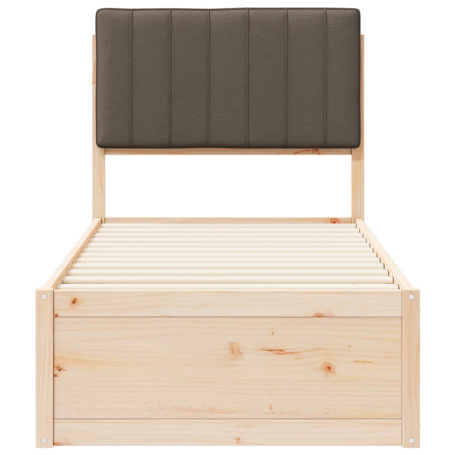 Bedframe met Gevoerd Hoofdgedeelte Taupe 80 x 200 cm is nu te koop bij PeponiXL, paradijselijk wonen!
