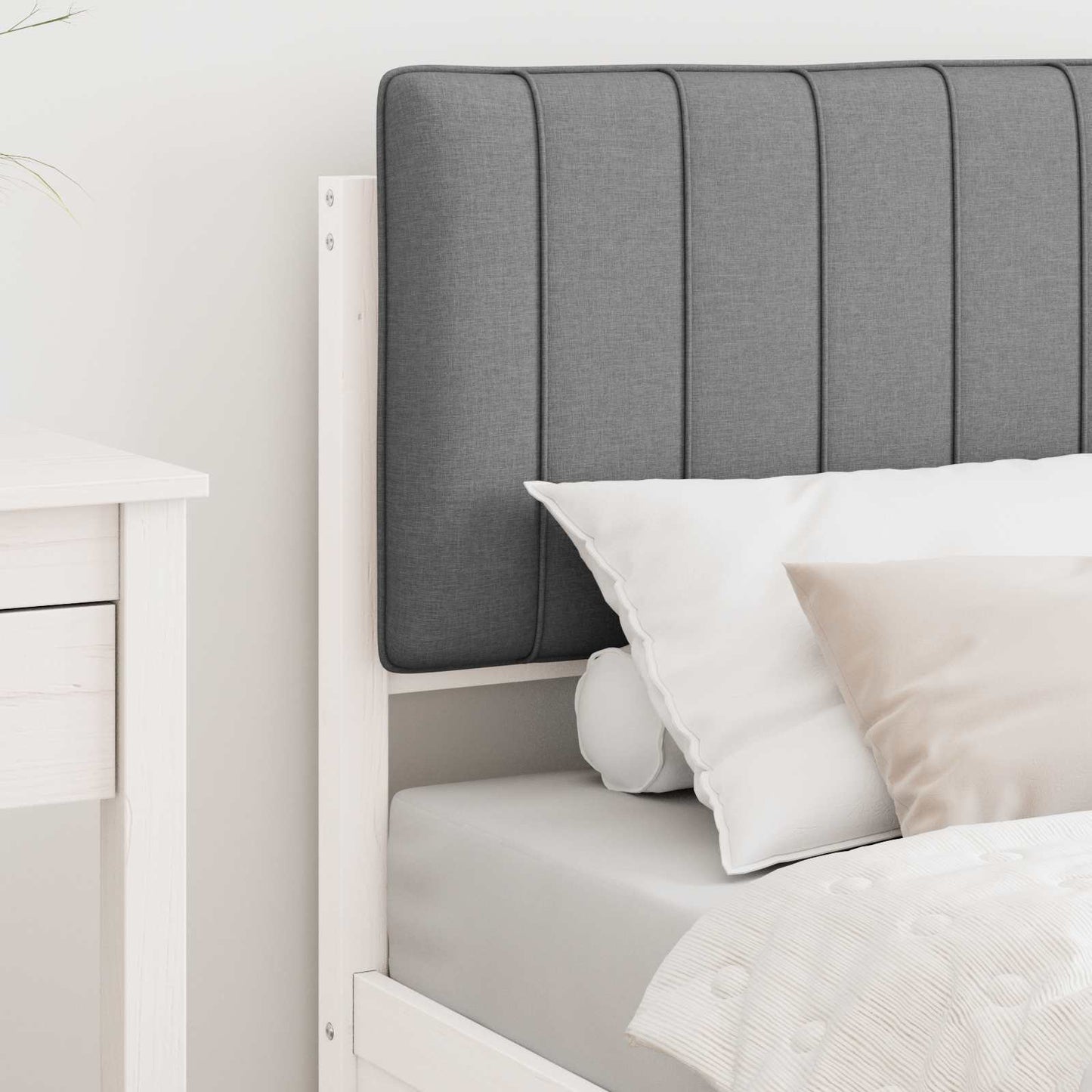 Bedframe met Gevoerd Hoofdgedeelte Lichtgrijs 80 x 200 cm is nu te koop bij PeponiXL, paradijselijk wonen!