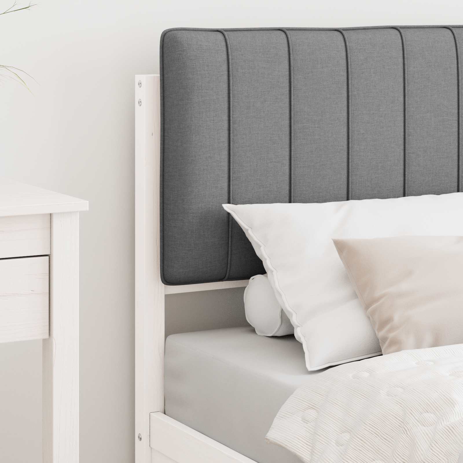 Bedframe met Gevoerd Hoofdgedeelte Lichtgrijs 80 x 200 cm is nu te koop bij PeponiXL, paradijselijk wonen!