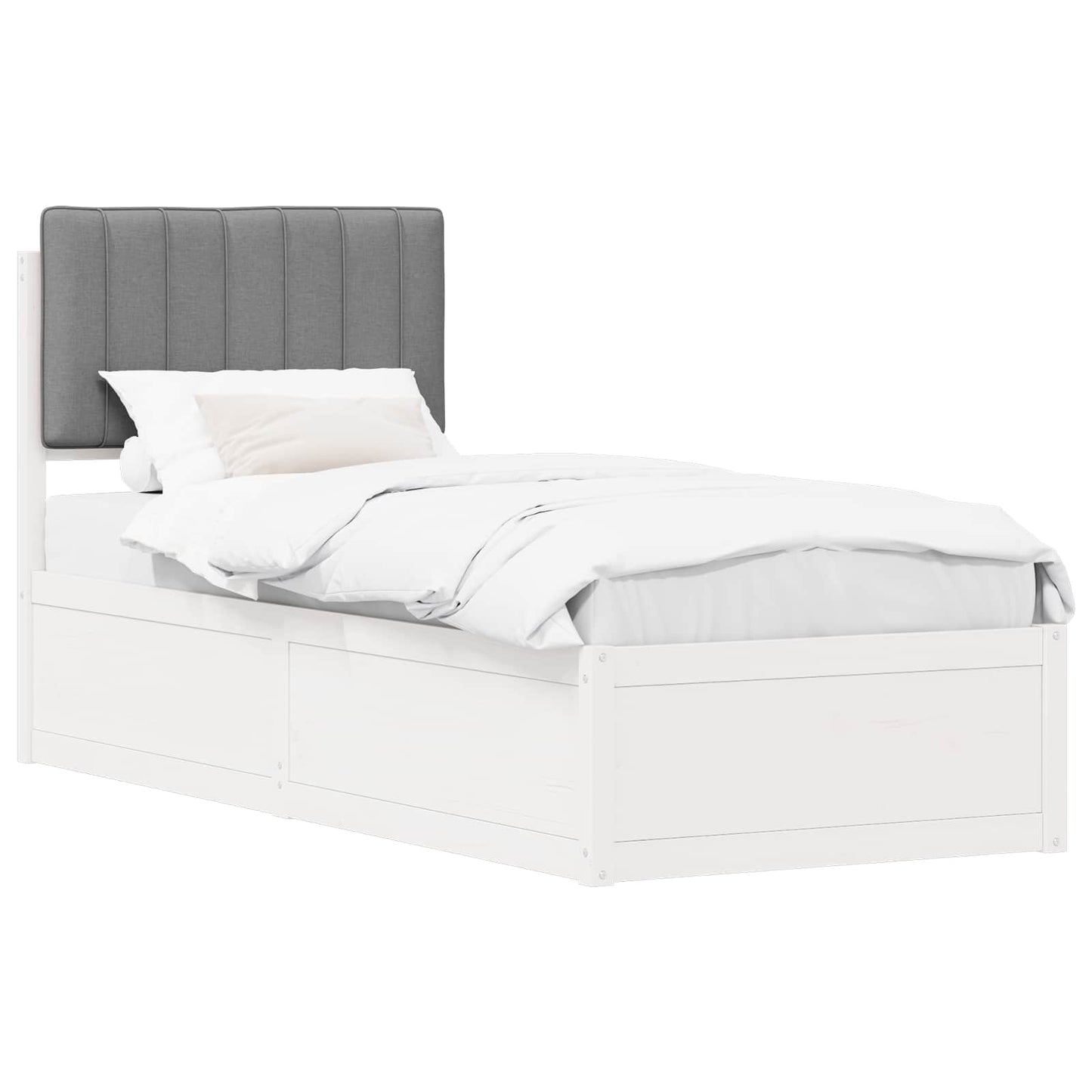 Bedframe met Gevoerd Hoofdgedeelte Lichtgrijs 80 x 200 cm is nu te koop bij PeponiXL, paradijselijk wonen!