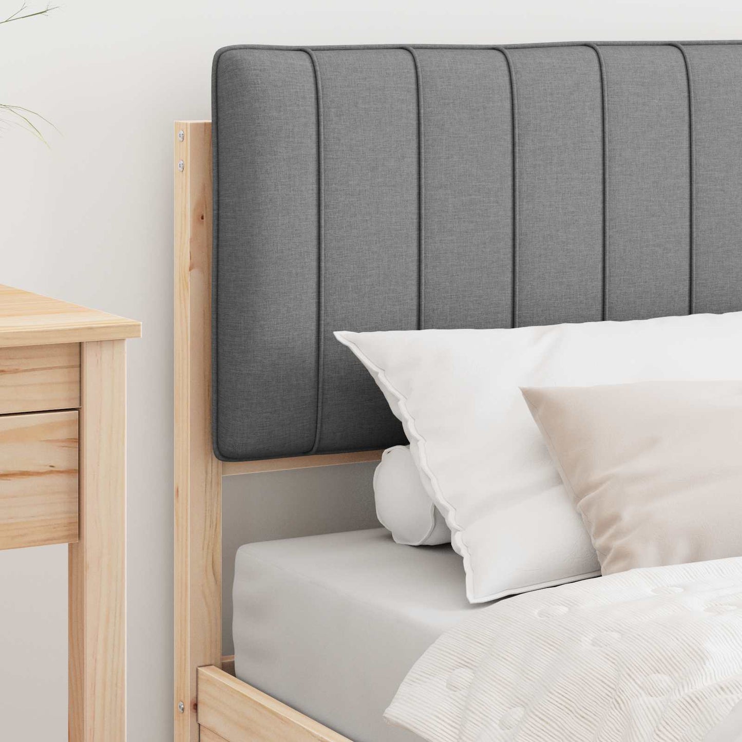 Bedframe met Gevoerd Hoofdgedeelte Lichtgrijs 90 x 190 cm is nu te koop bij PeponiXL, paradijselijk wonen!