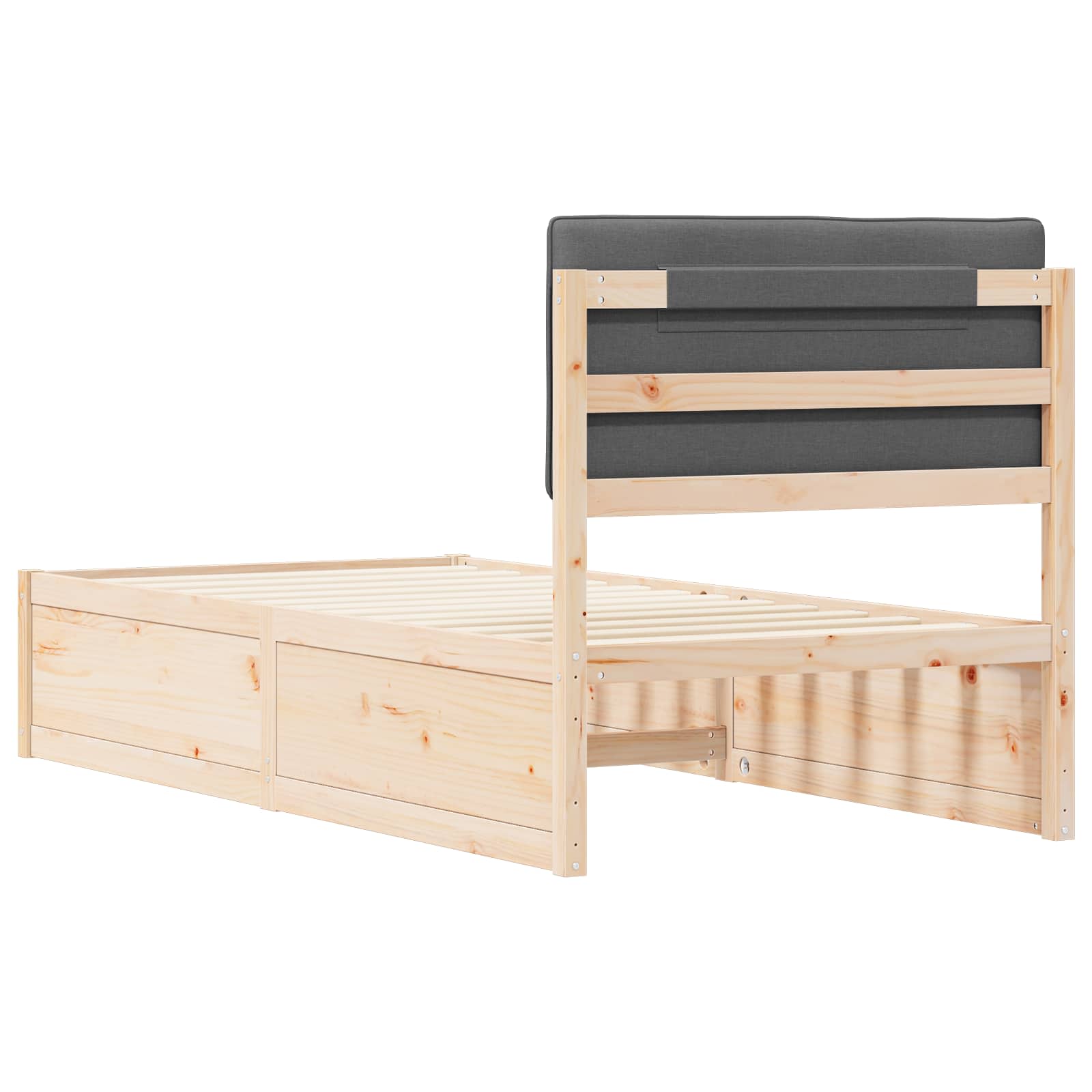Bedframe met Gevoerd Hoofdgedeelte Donkergrijs 90 x 190 cm is nu te koop bij PeponiXL, paradijselijk wonen!