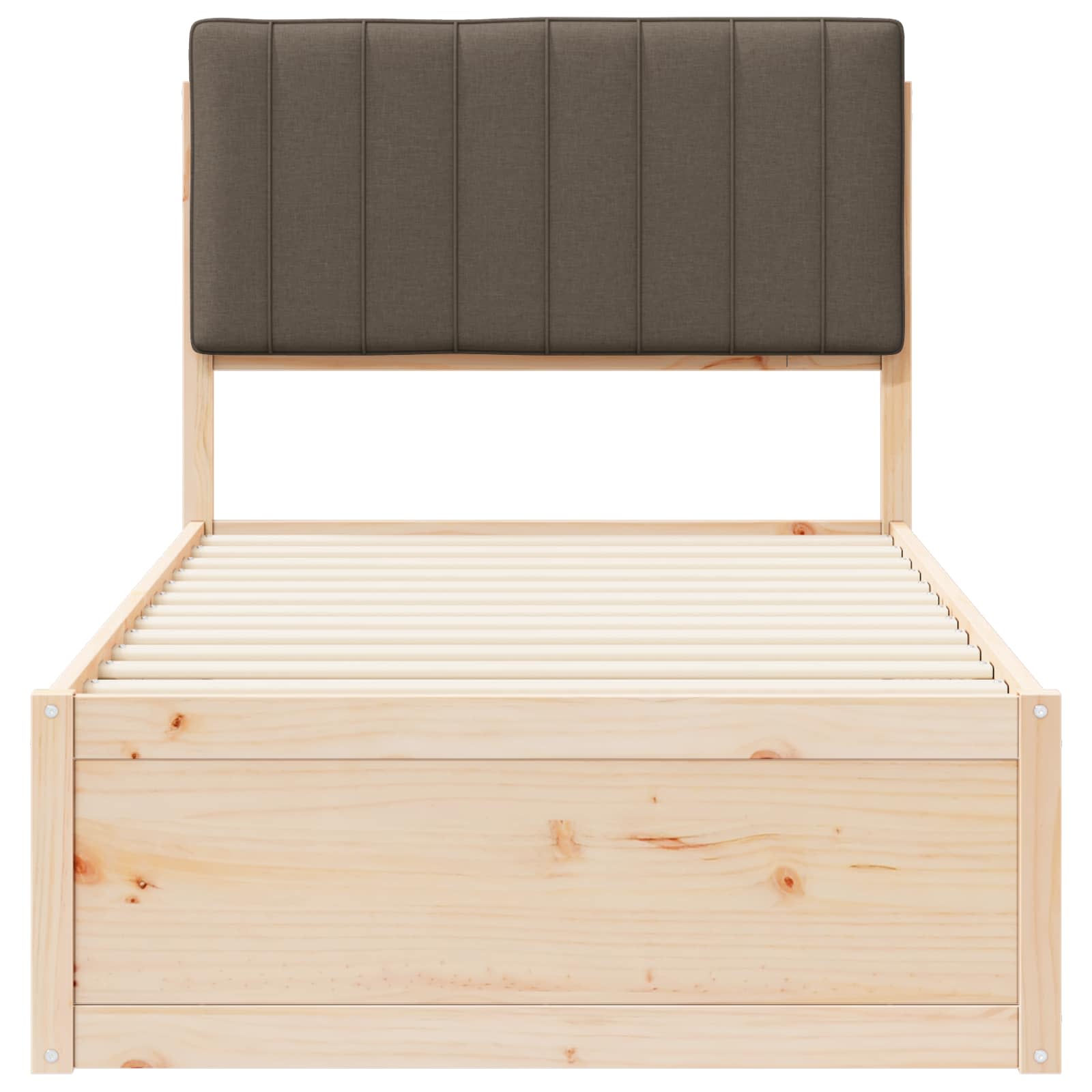 Bedframe met Gevoerd Hoofdgedeelte Taupe 90 x 190 cm is nu te koop bij PeponiXL, paradijselijk wonen!