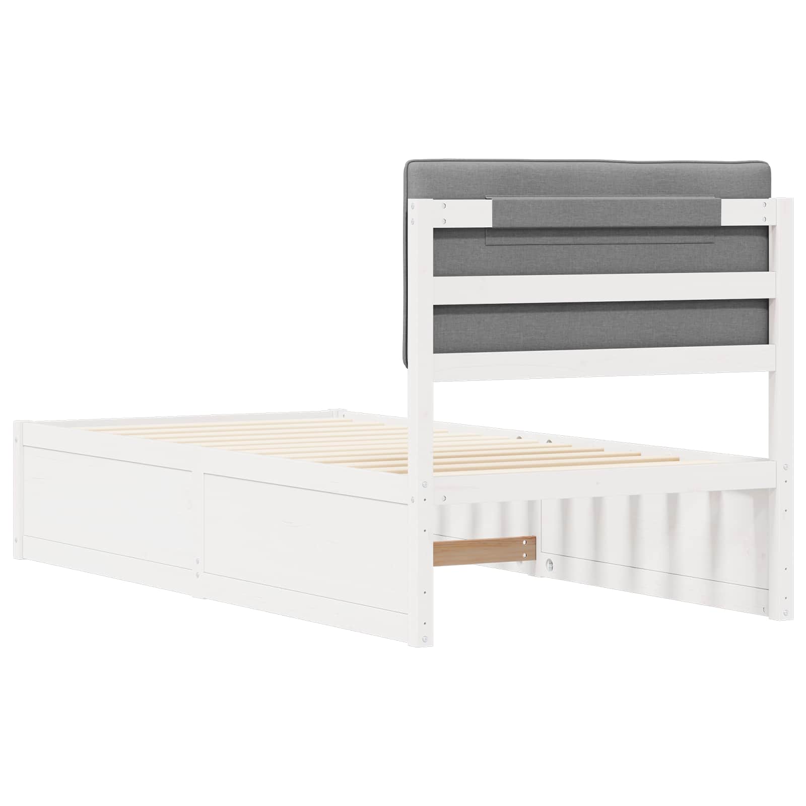 Bedframe met Gevoerd Hoofdgedeelte Lichtgrijs 90 x 190 cm is nu te koop bij PeponiXL, paradijselijk wonen!