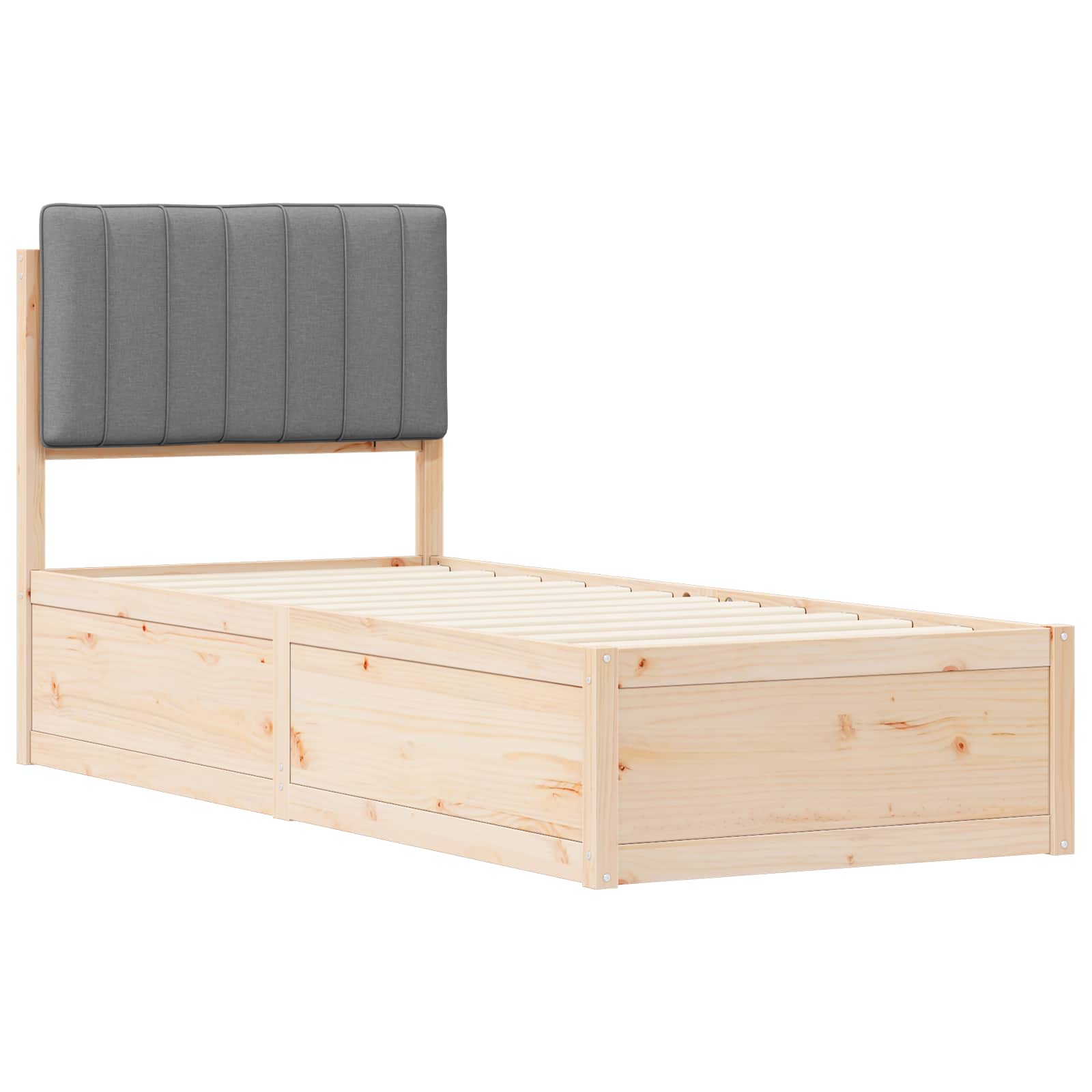 Bedframe met Gevoerd Hoofdgedeelte Lichtgrijs 75 x 190 cm is nu te koop bij PeponiXL, paradijselijk wonen!