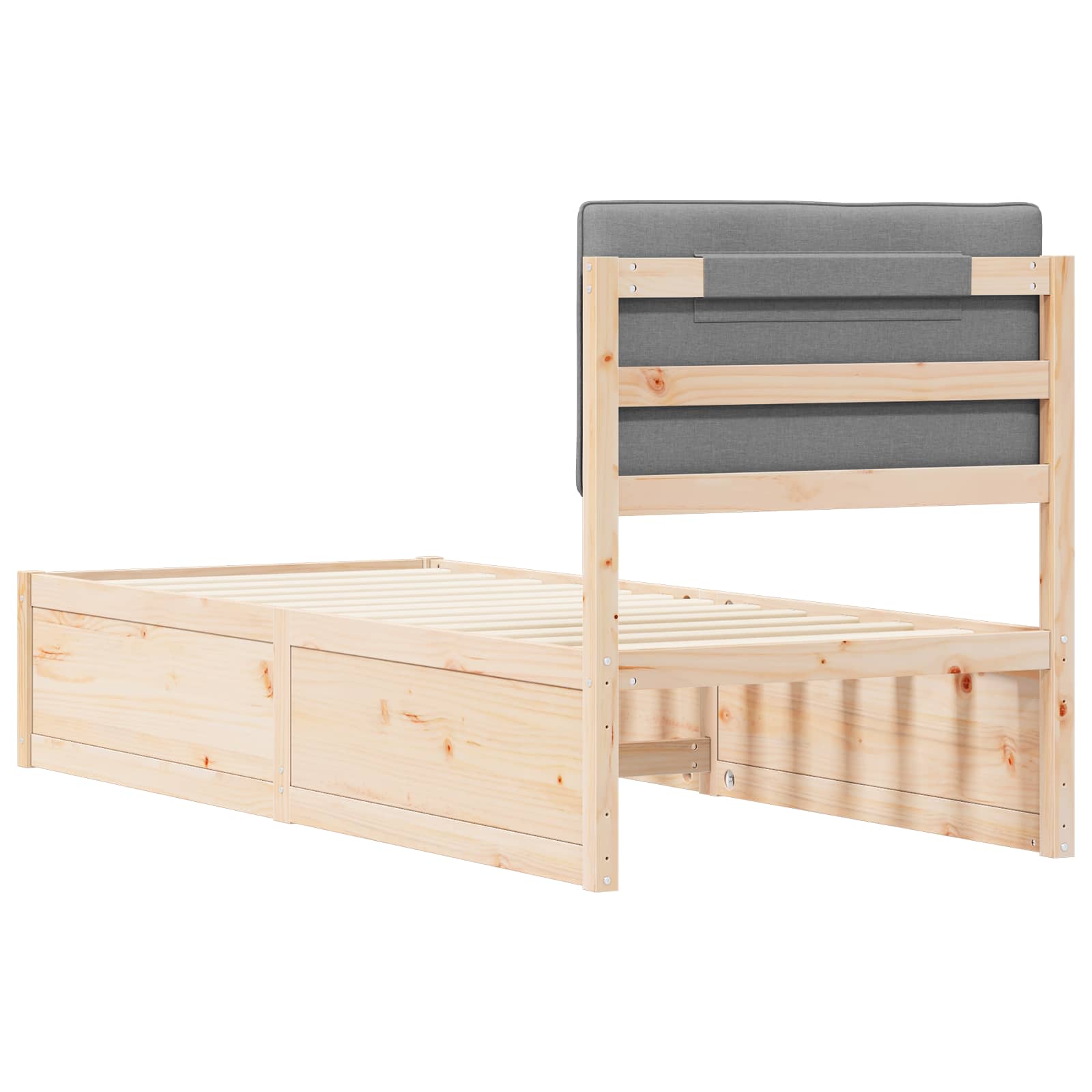 Bedframe met Gevoerd Hoofdgedeelte Lichtgrijs 75 x 190 cm is nu te koop bij PeponiXL, paradijselijk wonen!