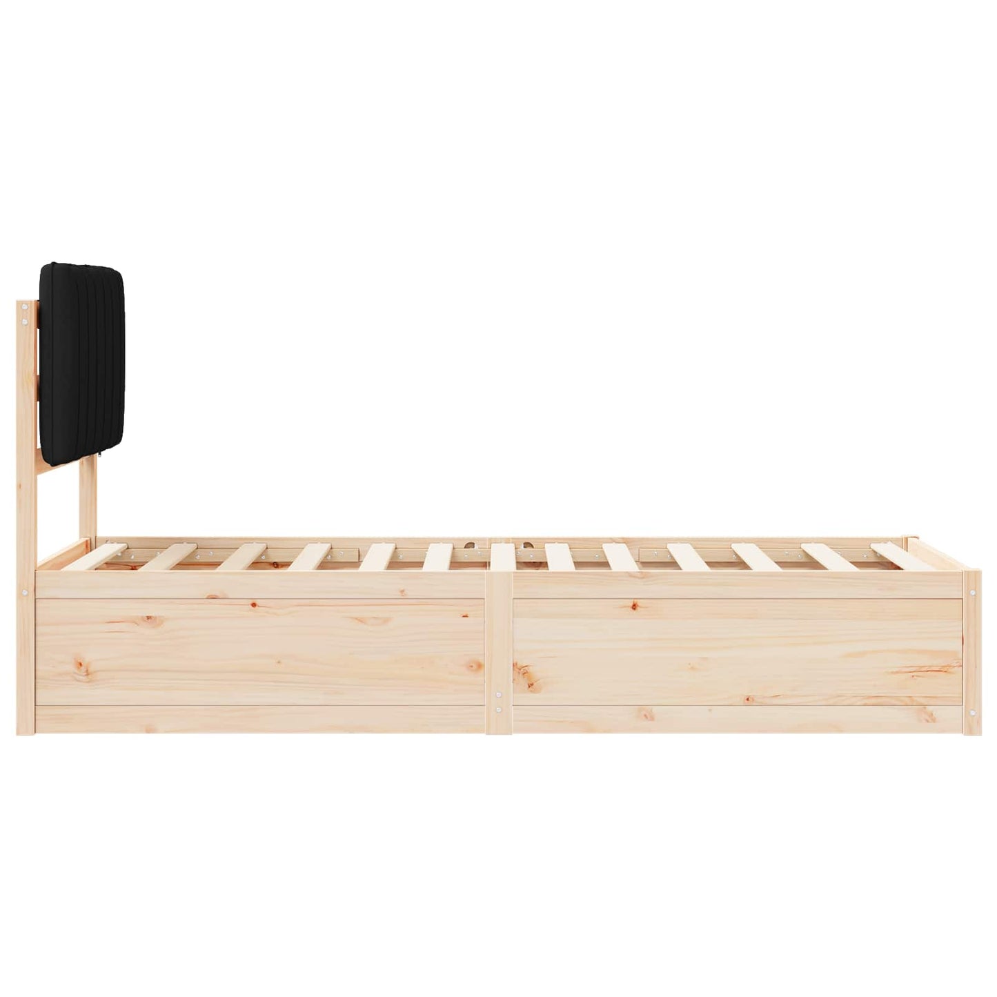 Bedframe met Gevoerd Hoofdgedeelte Zwart 75 x 190 cm is nu te koop bij PeponiXL, paradijselijk wonen!