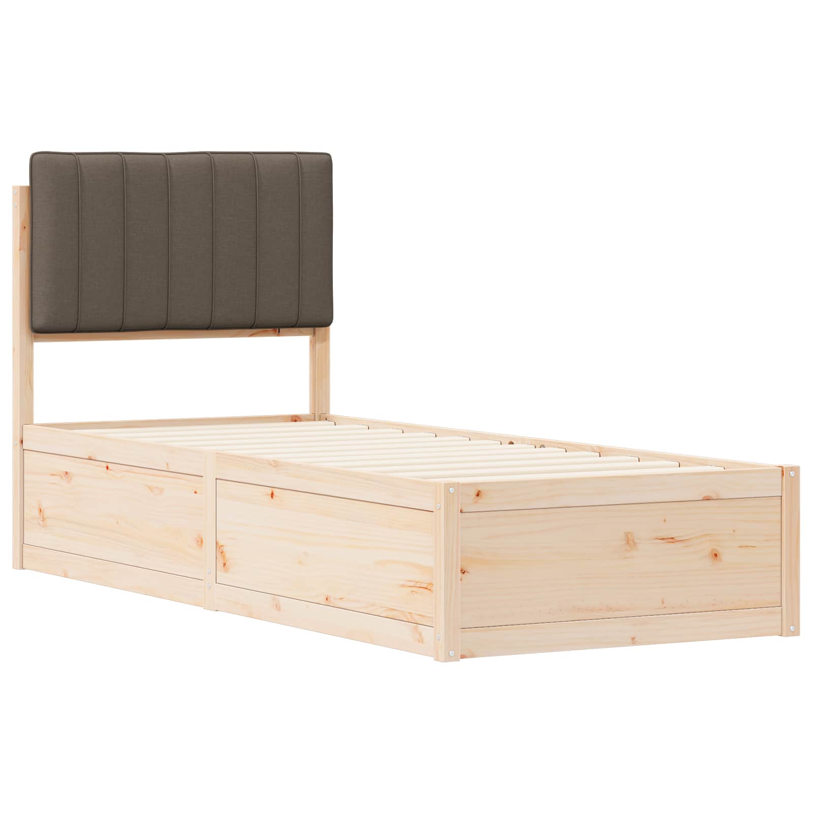 Bedframe met Gevoerd Hoofdgedeelte Taupe 75 x 190 cm is nu te koop bij PeponiXL, paradijselijk wonen!