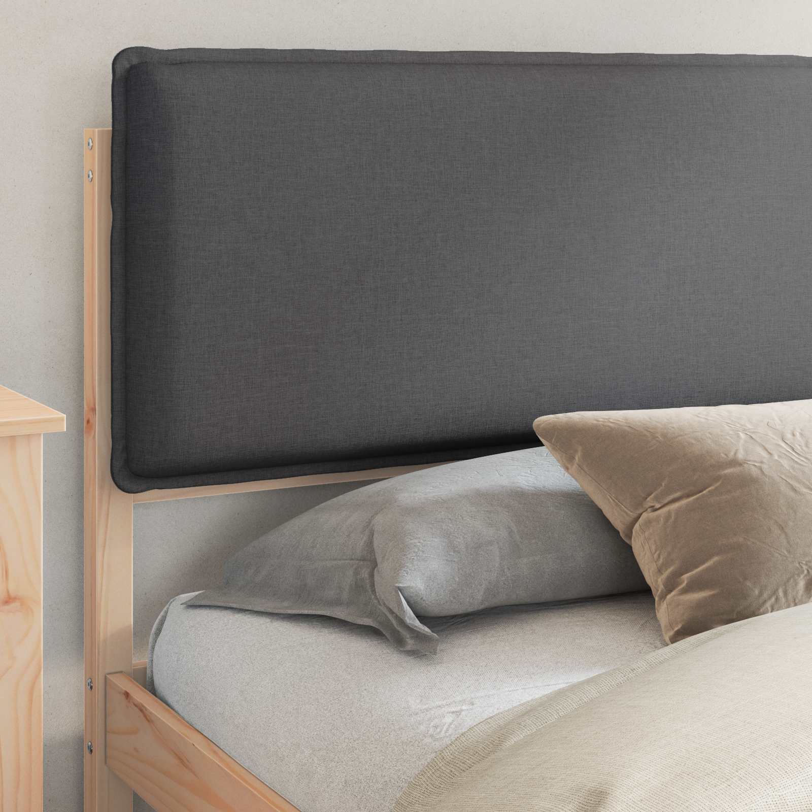 Bedframe met Gevoerd Hoofdgedeelte Donkergrijs 180 x 200 cm is nu te koop bij PeponiXL, paradijselijk wonen!