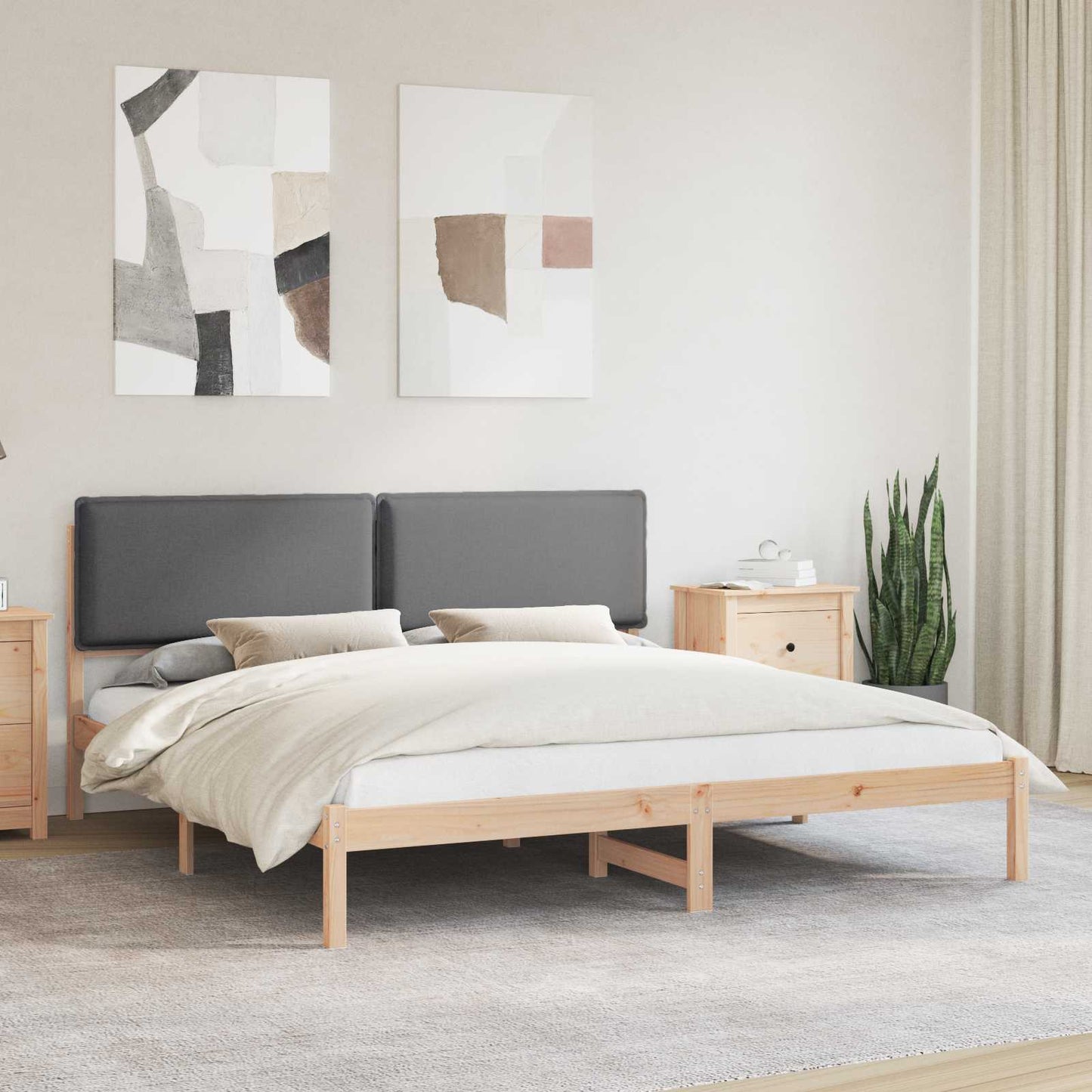 Bedframe met Gevoerd Hoofdgedeelte Donkergrijs 180 x 200 cm is nu te koop bij PeponiXL, paradijselijk wonen!