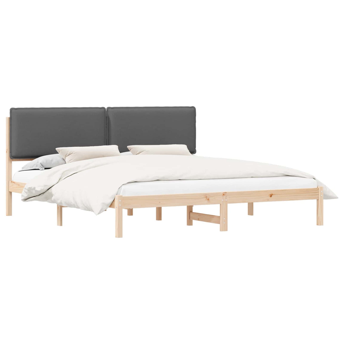 Bedframe met Gevoerd Hoofdgedeelte Donkergrijs 180 x 200 cm is nu te koop bij PeponiXL, paradijselijk wonen!