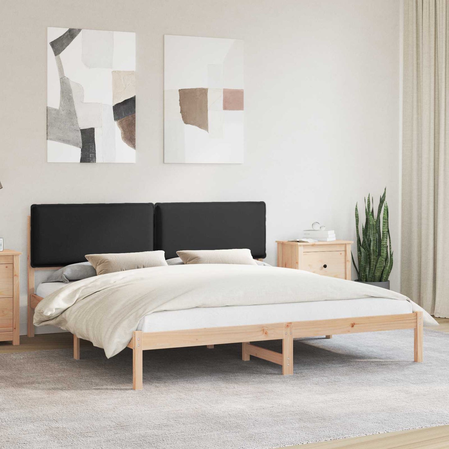 Bedframe met Gevoerd Hoofdgedeelte Zwart 180 x 200 cm is nu te koop bij PeponiXL, paradijselijk wonen!
