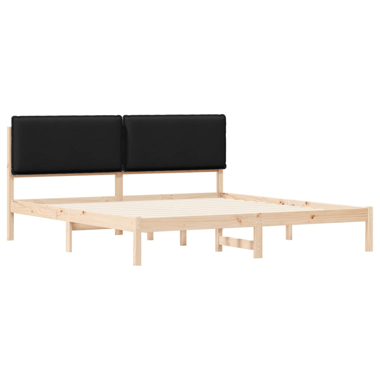 Bedframe met Gevoerd Hoofdgedeelte Zwart 180 x 200 cm is nu te koop bij PeponiXL, paradijselijk wonen!