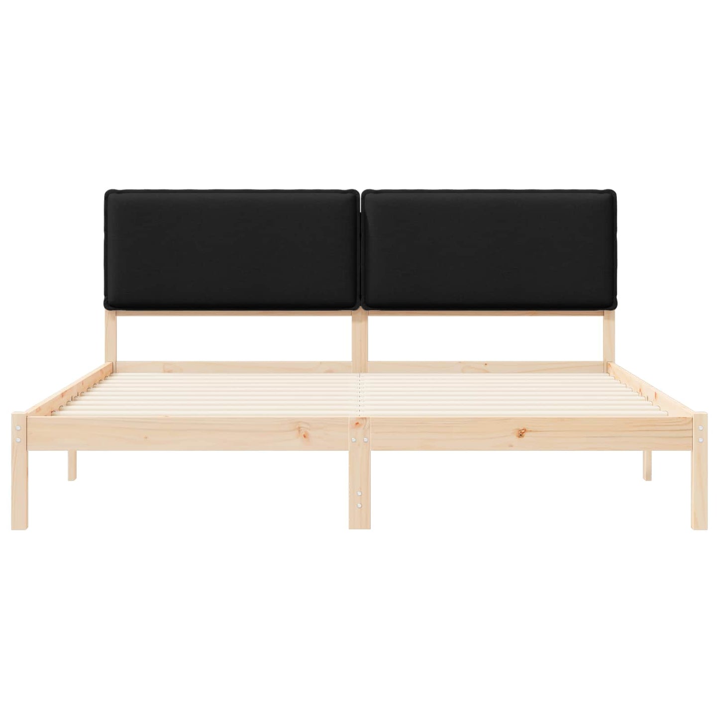Bedframe met Gevoerd Hoofdgedeelte Zwart 180 x 200 cm is nu te koop bij PeponiXL, paradijselijk wonen!