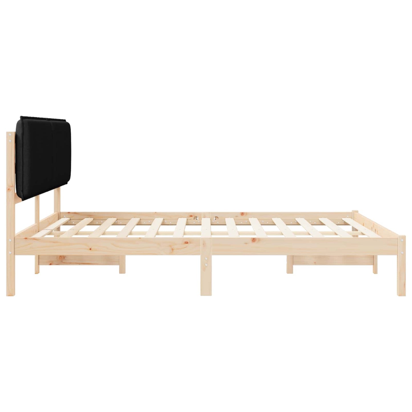 Bedframe met Gevoerd Hoofdgedeelte Zwart 180 x 200 cm is nu te koop bij PeponiXL, paradijselijk wonen!