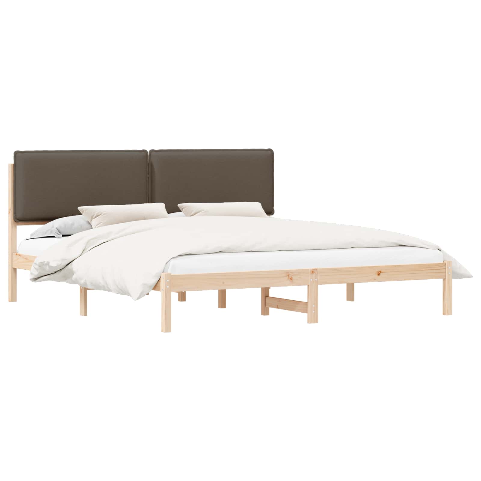 Bedframe met Gevoerd Hoofdgedeelte Taupe 180 x 200 cm is nu te koop bij PeponiXL, paradijselijk wonen!
