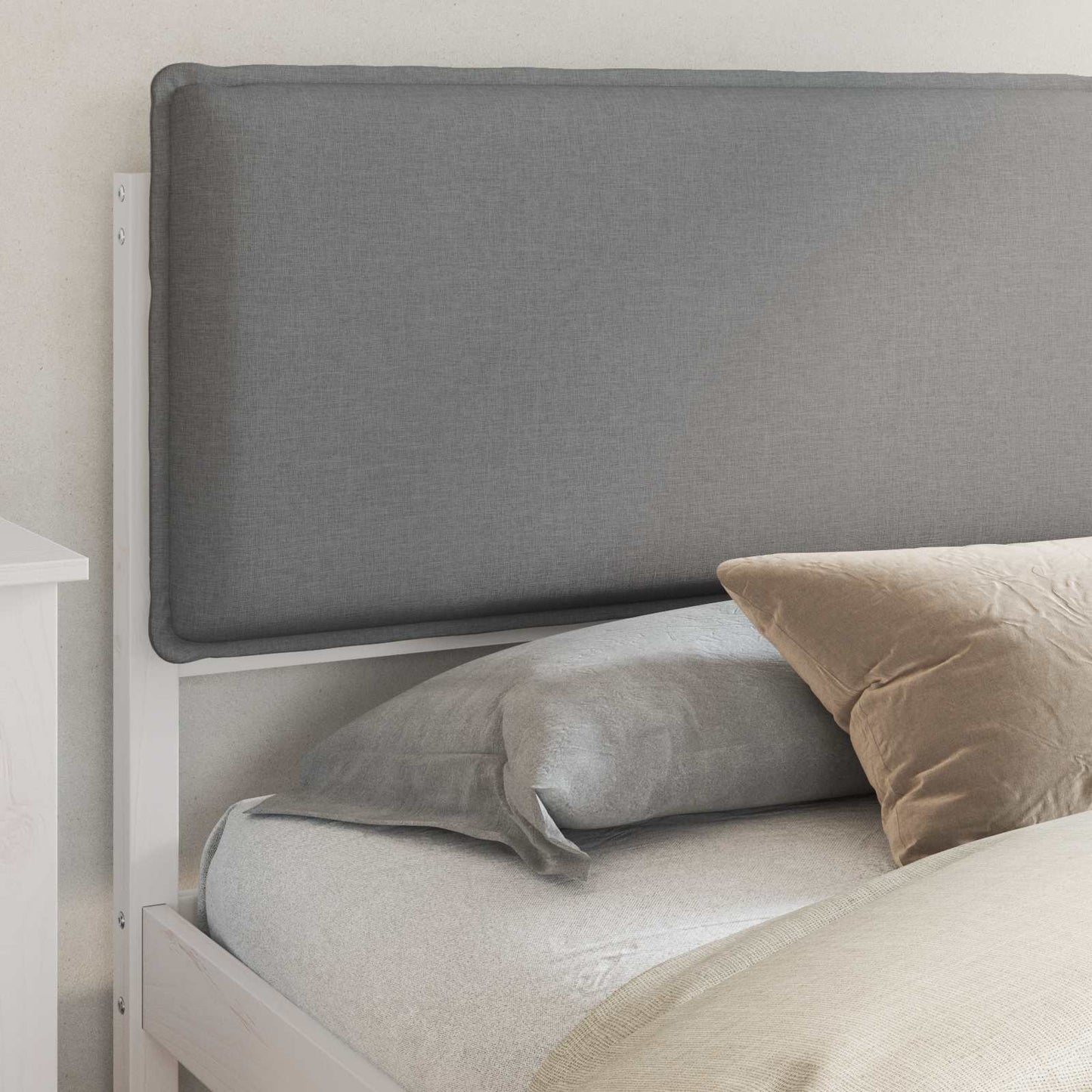 Bedframe met Gevoerd Hoofdgedeelte Lichtgrijs 180 x 200 cm is nu te koop bij PeponiXL, paradijselijk wonen!