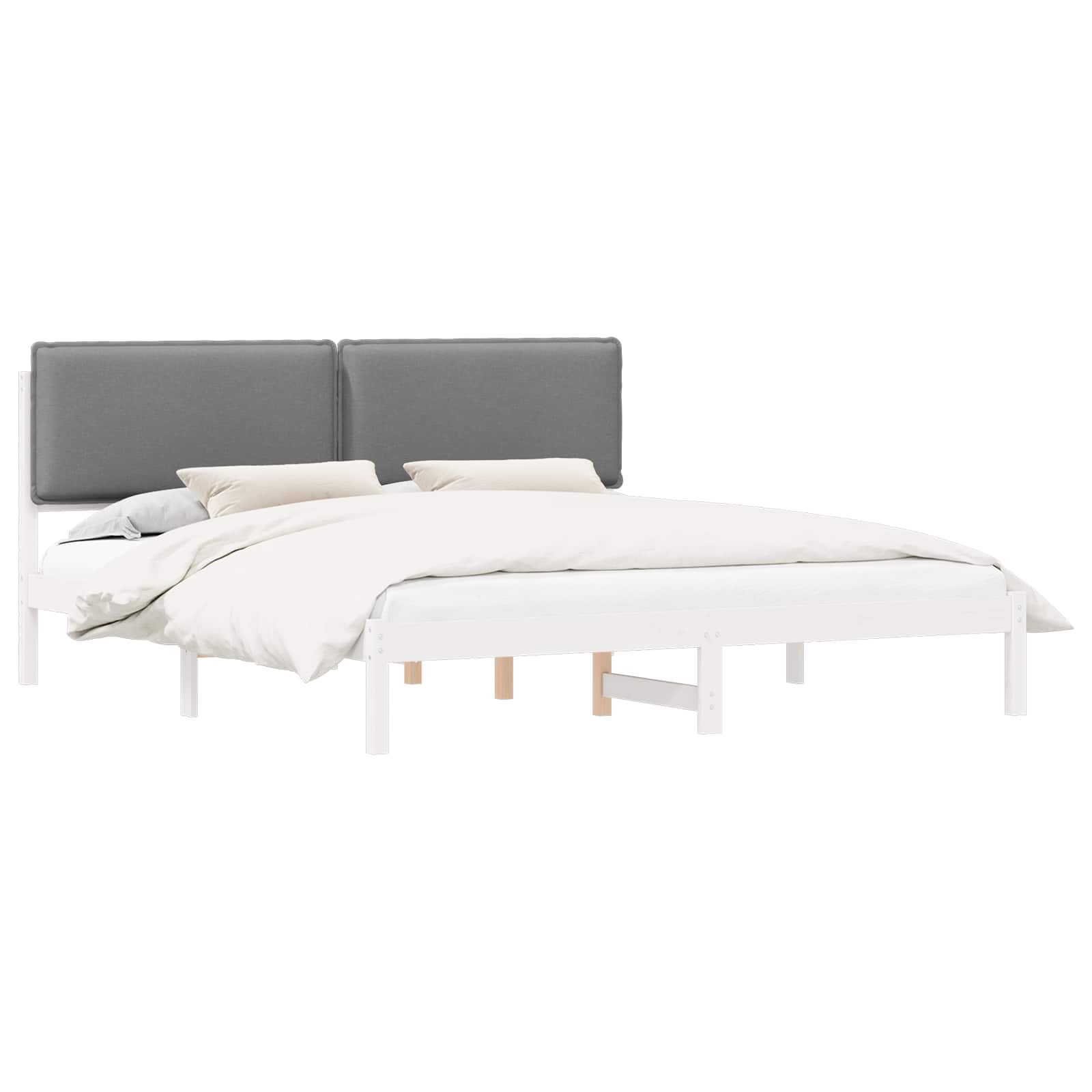 Bedframe met Gevoerd Hoofdgedeelte Lichtgrijs 180 x 200 cm is nu te koop bij PeponiXL, paradijselijk wonen!