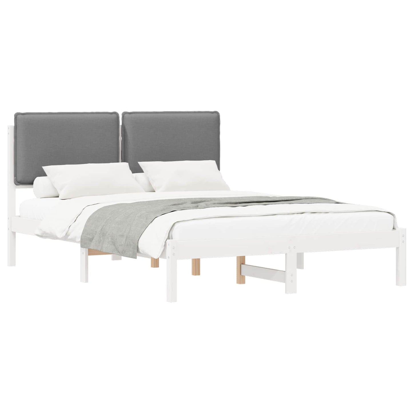 Bedframe met Gevoerd Hoofdgedeelte Lichtgrijs 160 x 200 cm is nu te koop bij PeponiXL, paradijselijk wonen!