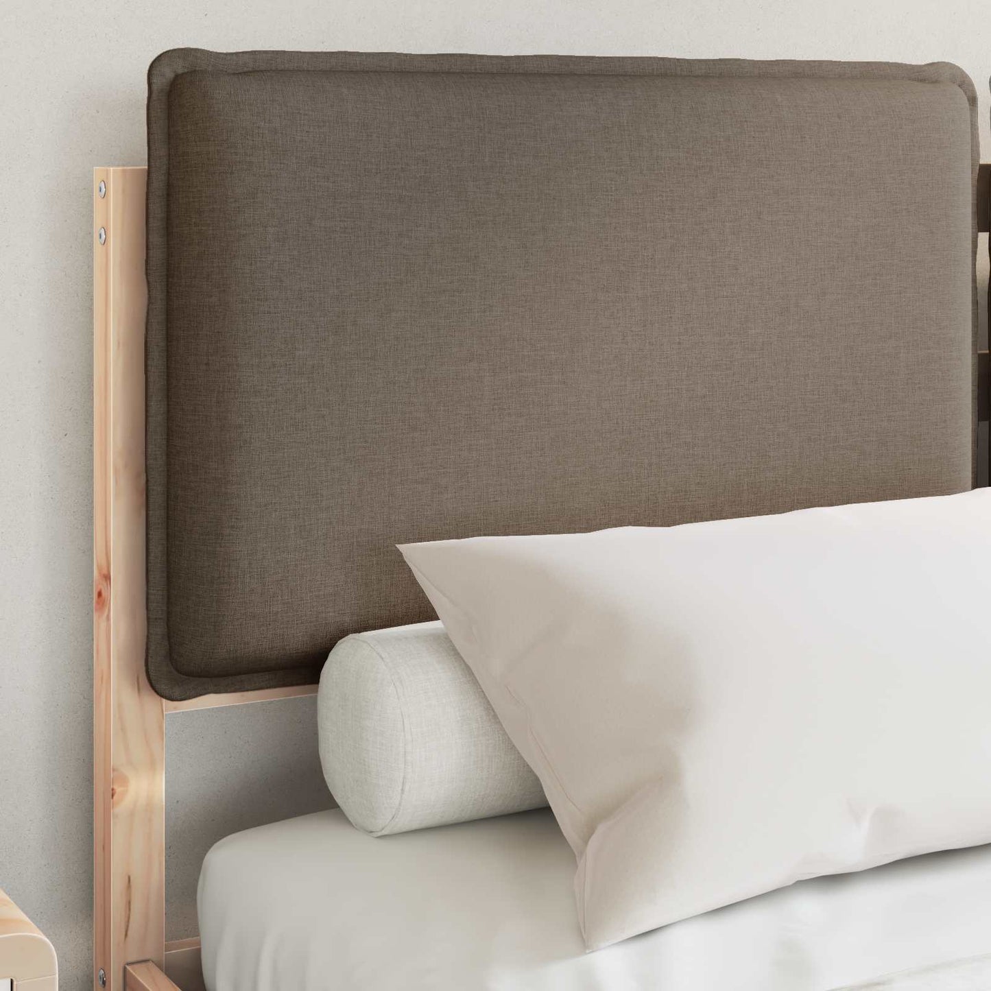 Bedframe met Gevoerd Hoofdgedeelte Taupe 150 x 200 cm is nu te koop bij PeponiXL, paradijselijk wonen!