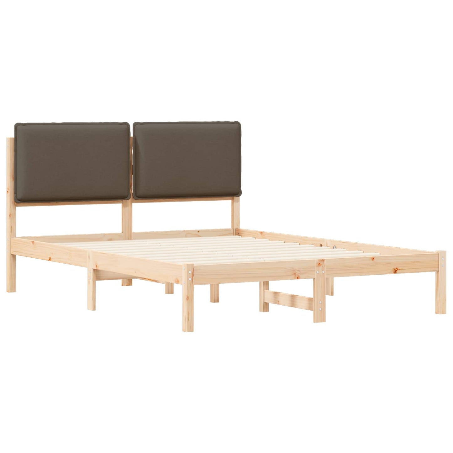 Bedframe met Gevoerd Hoofdgedeelte Taupe 150 x 200 cm is nu te koop bij PeponiXL, paradijselijk wonen!