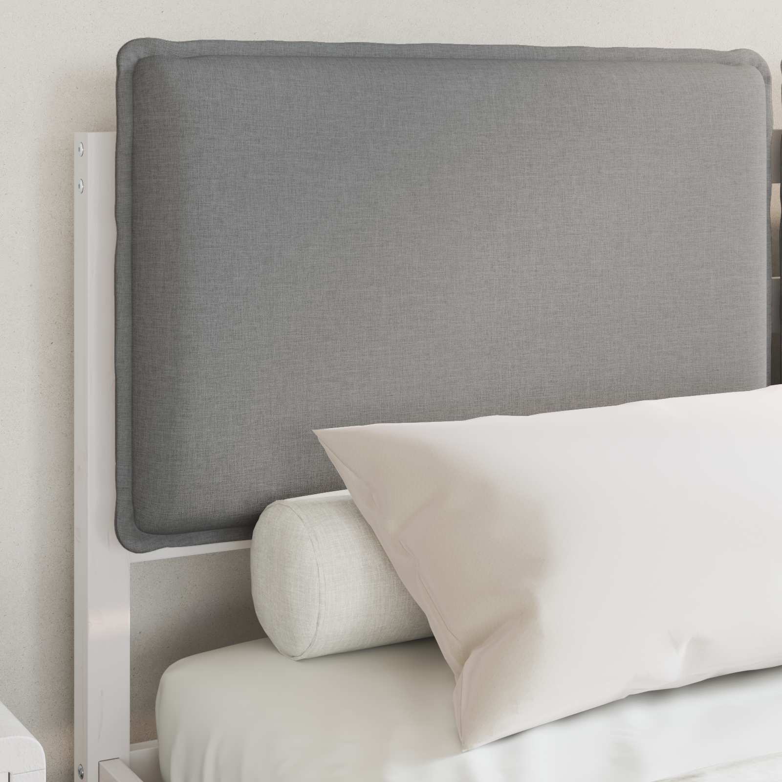 Bedframe met Gevoerd Hoofdgedeelte Lichtgrijs 150 x 200 cm is nu te koop bij PeponiXL, paradijselijk wonen!